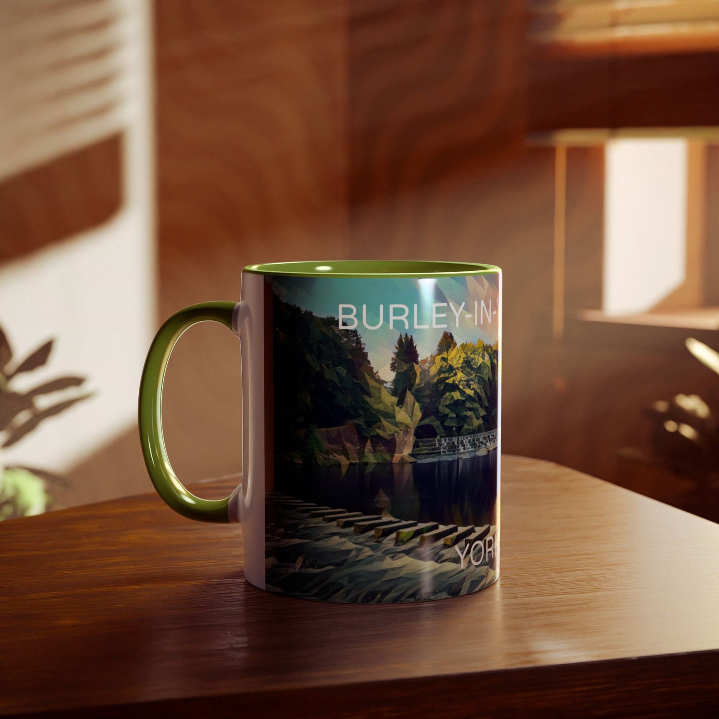 Burley-In-Wharfedale - Yorkshire Dales Two-Tone Coffee Mugs, 11oz