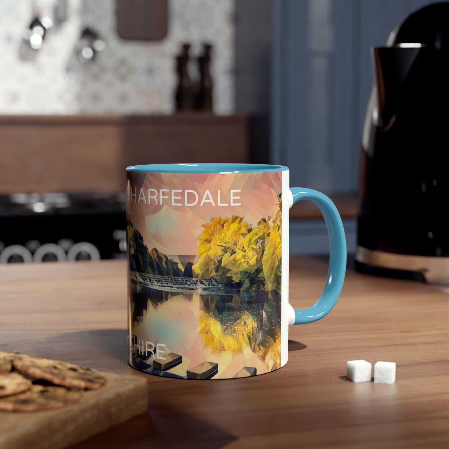Burley-In-Wharfedale - Yorkshire Dales Two-Tone Coffee Mugs, 11oz
