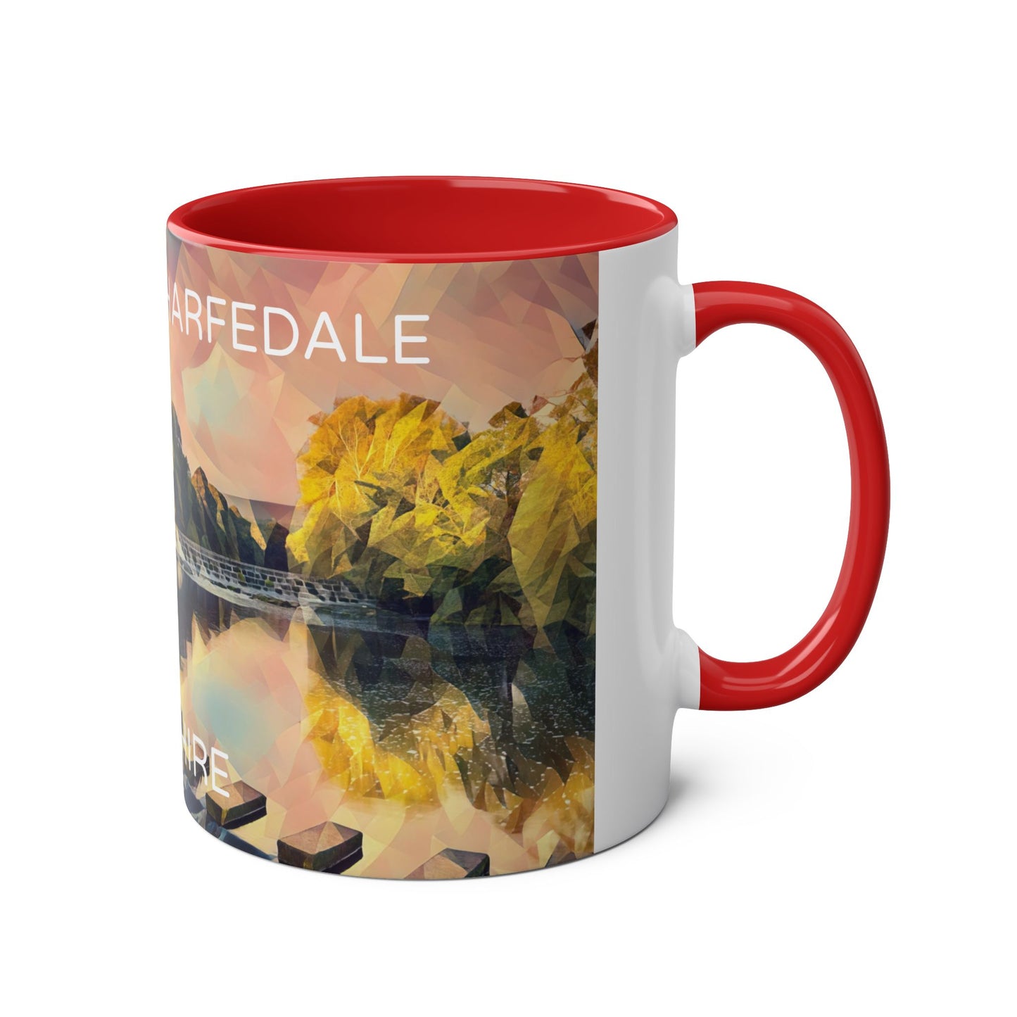 Burley-In-Wharfedale - Yorkshire Dales Two-Tone Coffee Mugs, 11oz