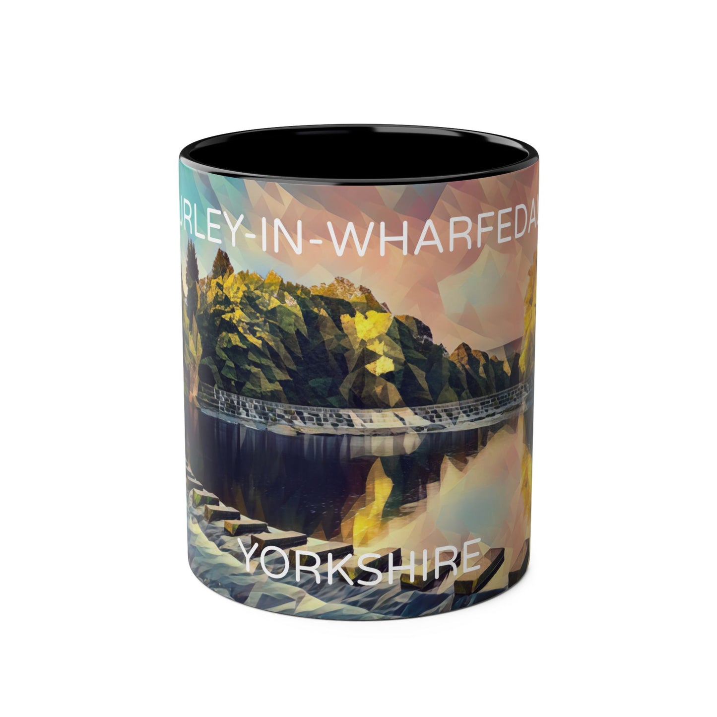 Burley-In-Wharfedale - Yorkshire Dales Two-Tone Coffee Mugs, 11oz