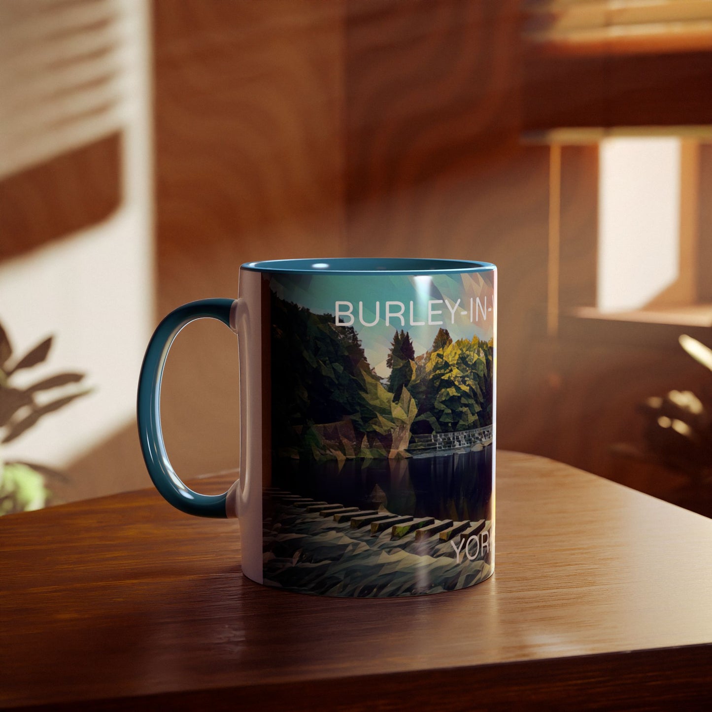 Burley-In-Wharfedale - Yorkshire Dales Two-Tone Coffee Mugs, 11oz