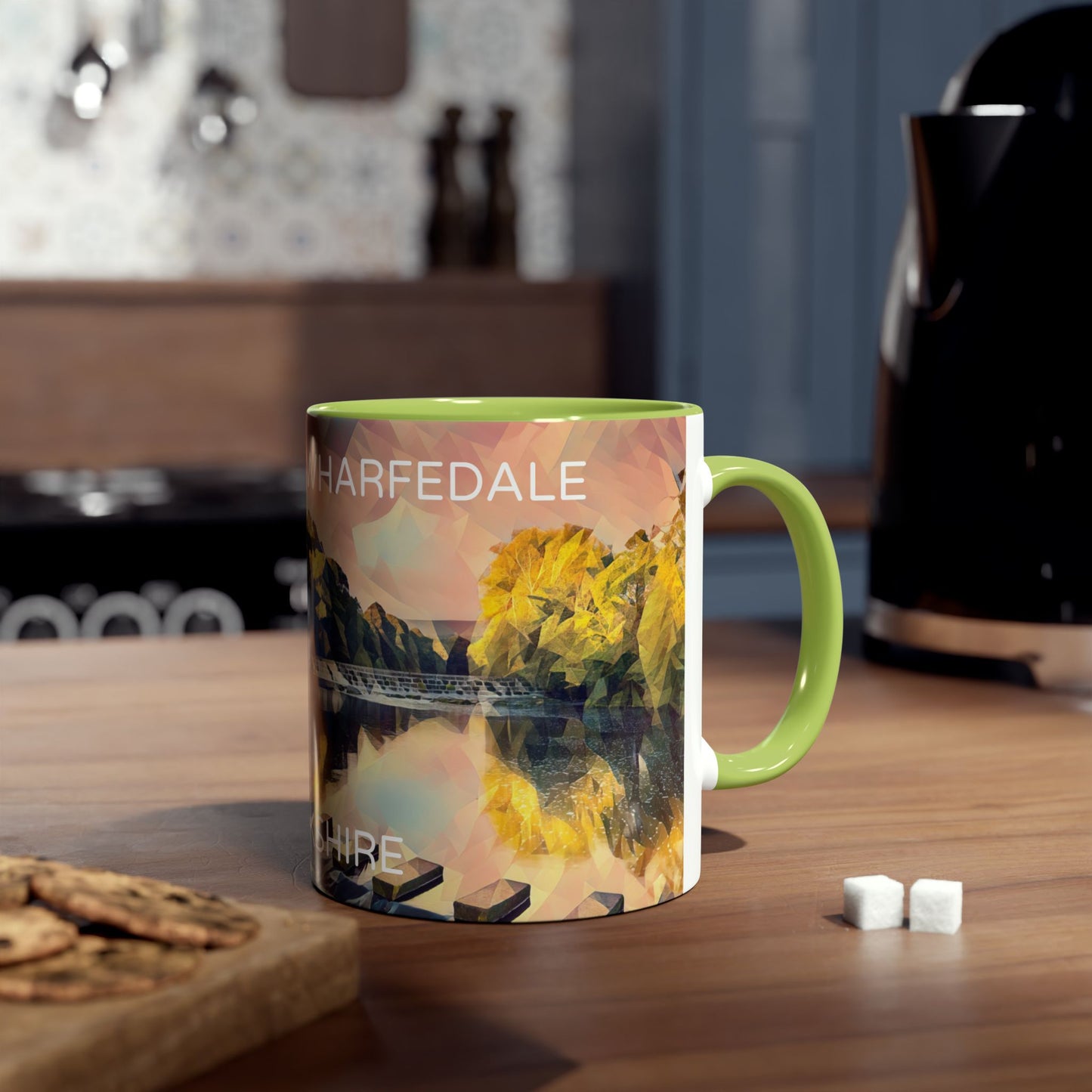 Burley-In-Wharfedale - Yorkshire Dales Two-Tone Coffee Mugs, 11oz