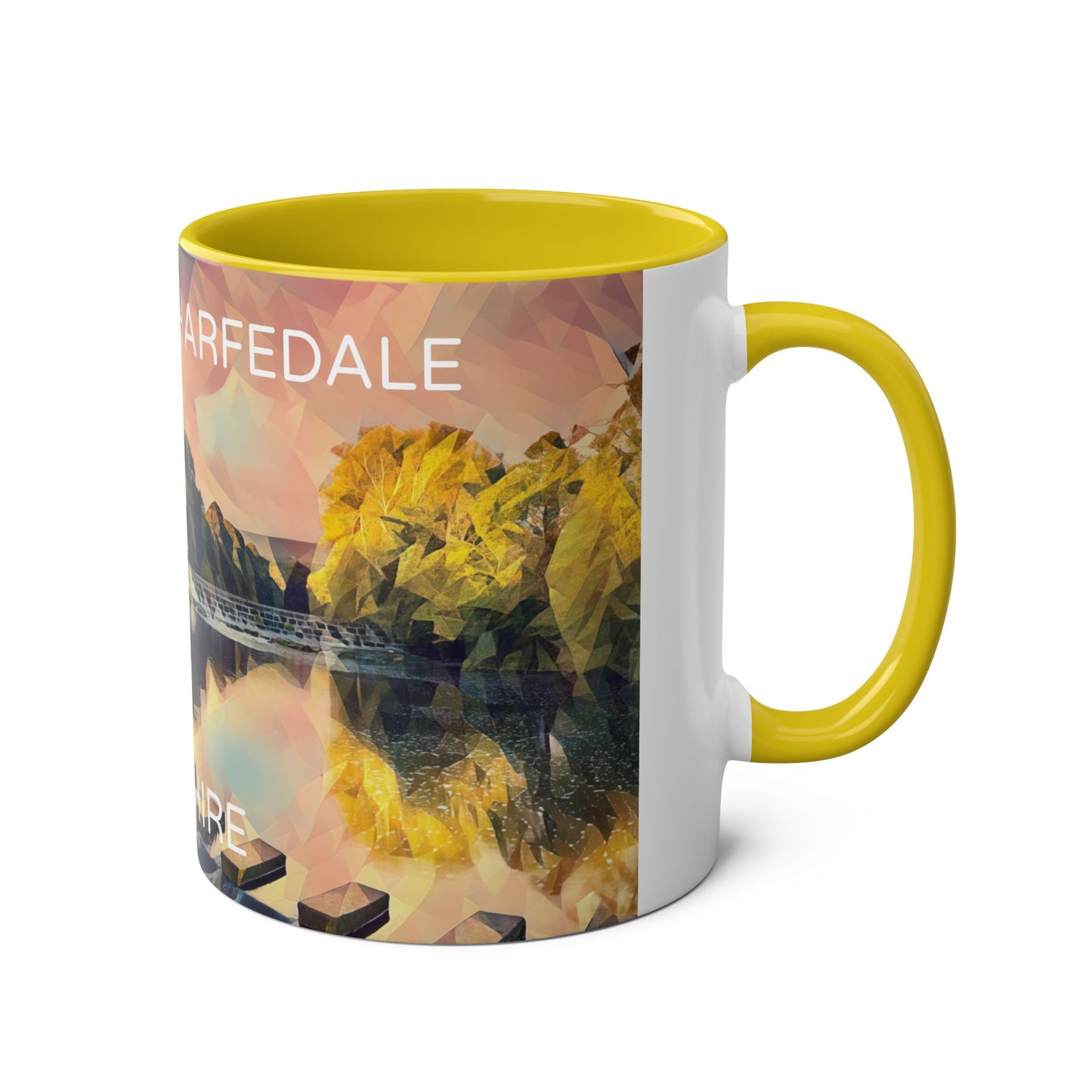 Burley-In-Wharfedale - Yorkshire Dales Two-Tone Coffee Mugs, 11oz