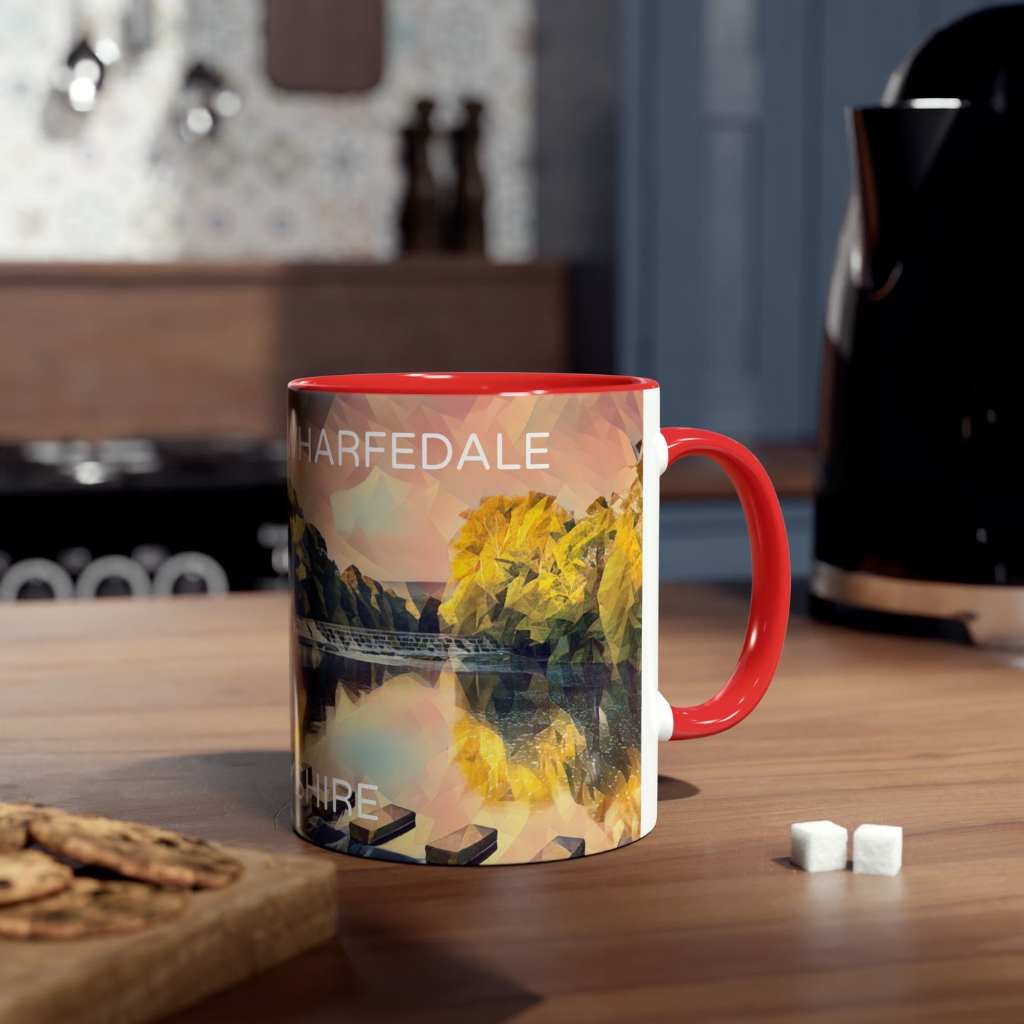 Burley-In-Wharfedale - Yorkshire Dales Two-Tone Coffee Mugs, 11oz