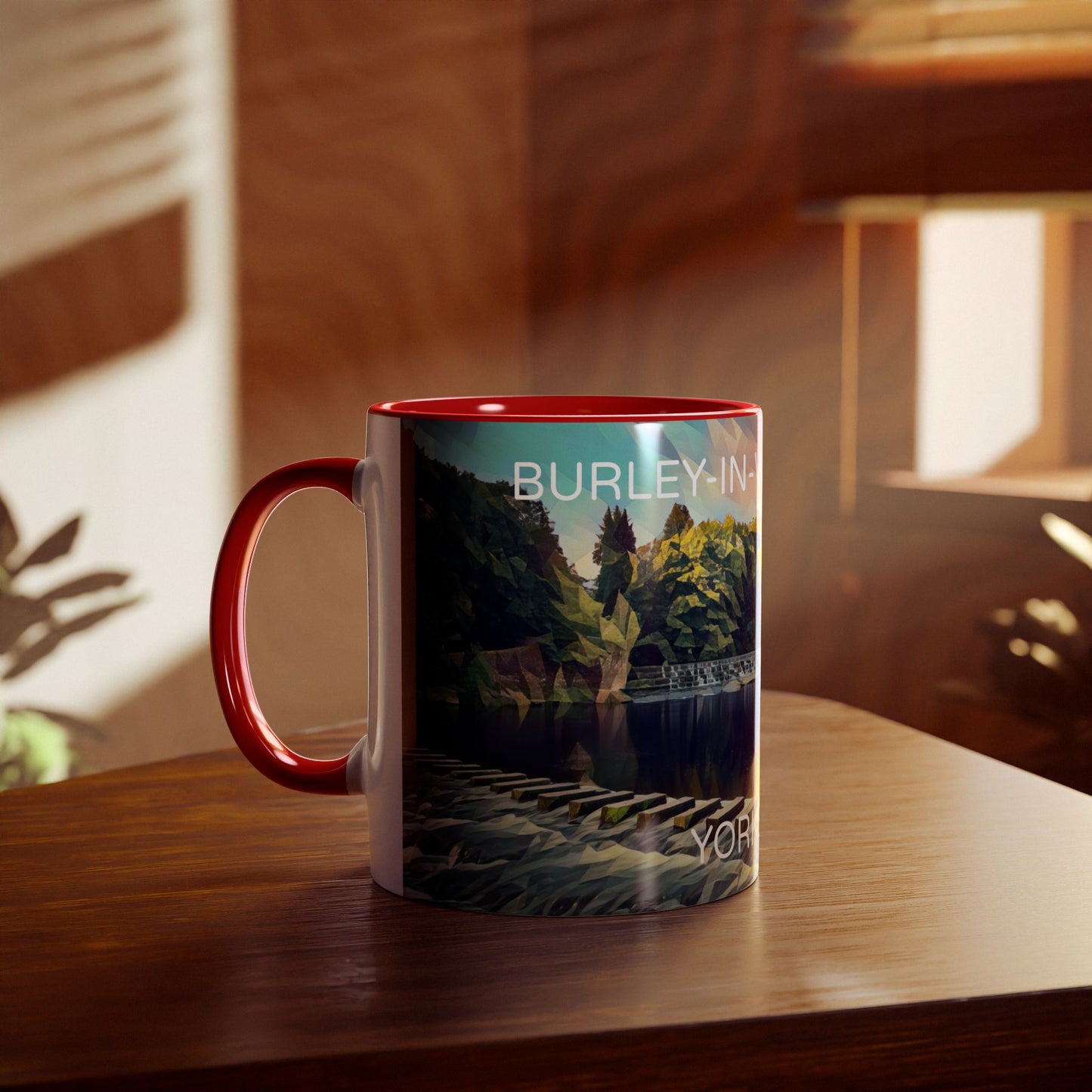 Burley-In-Wharfedale - Yorkshire Dales Two-Tone Coffee Mugs, 11oz