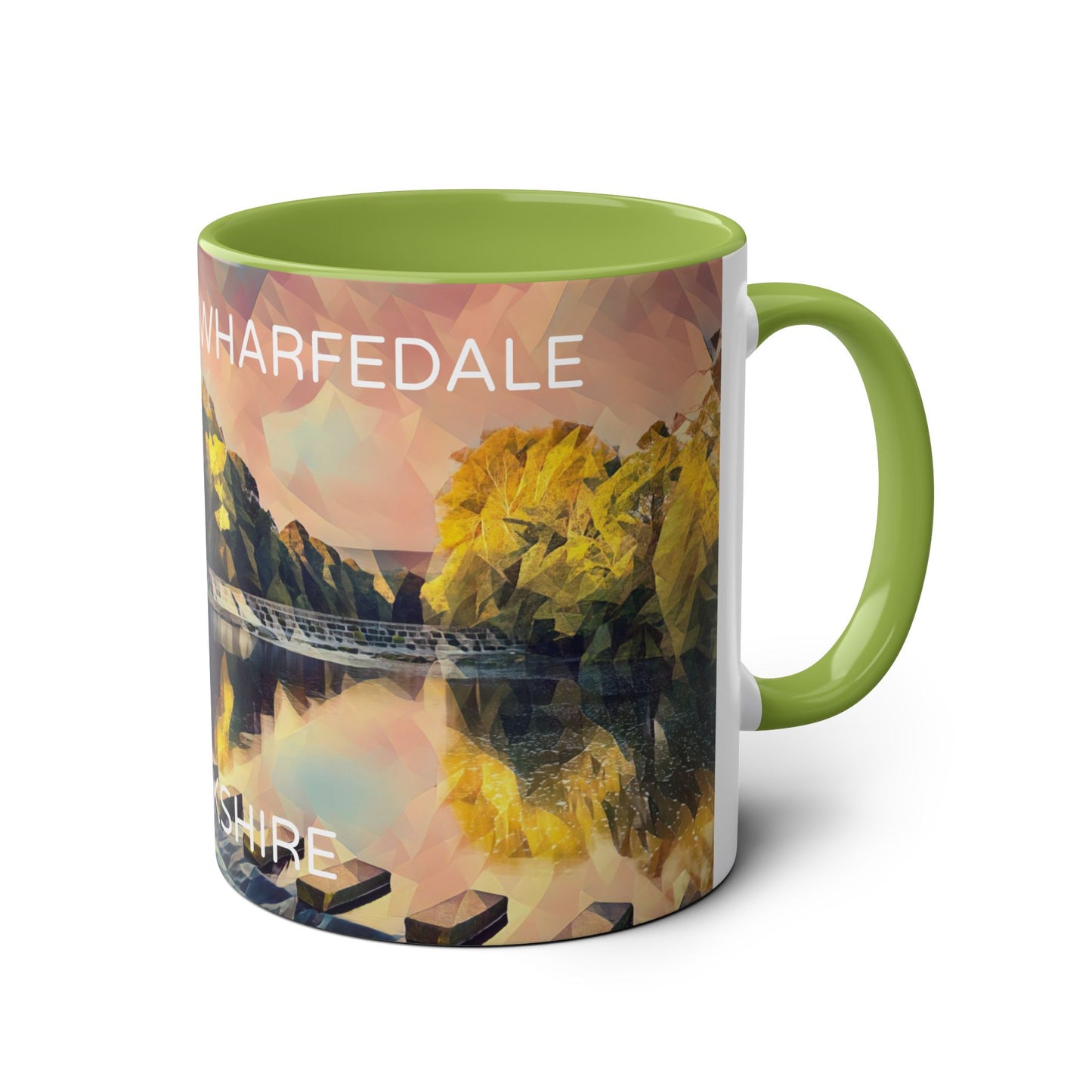 Burley-In-Wharfedale - Yorkshire Dales Two-Tone Coffee Mugs, 11oz