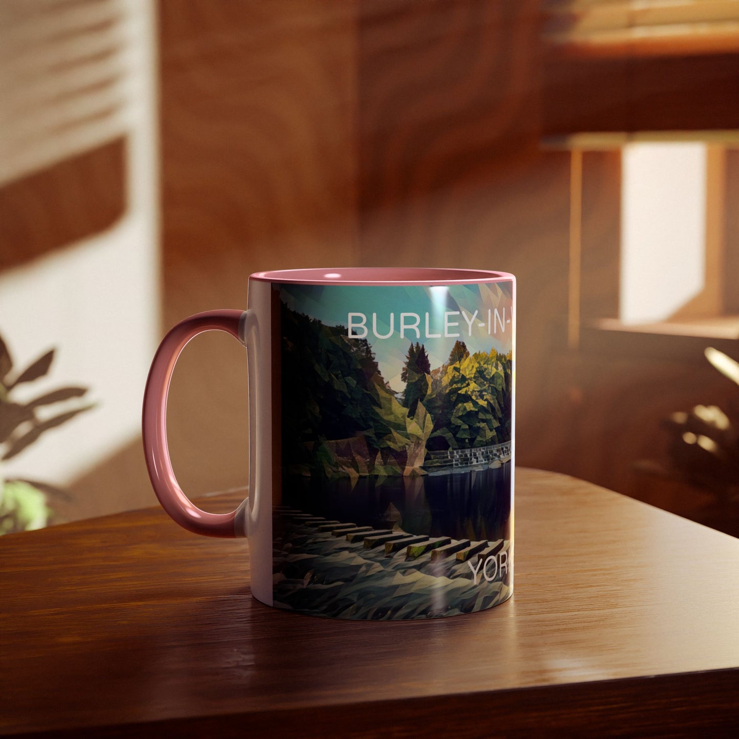 Burley-In-Wharfedale - Yorkshire Dales Two-Tone Coffee Mugs, 11oz