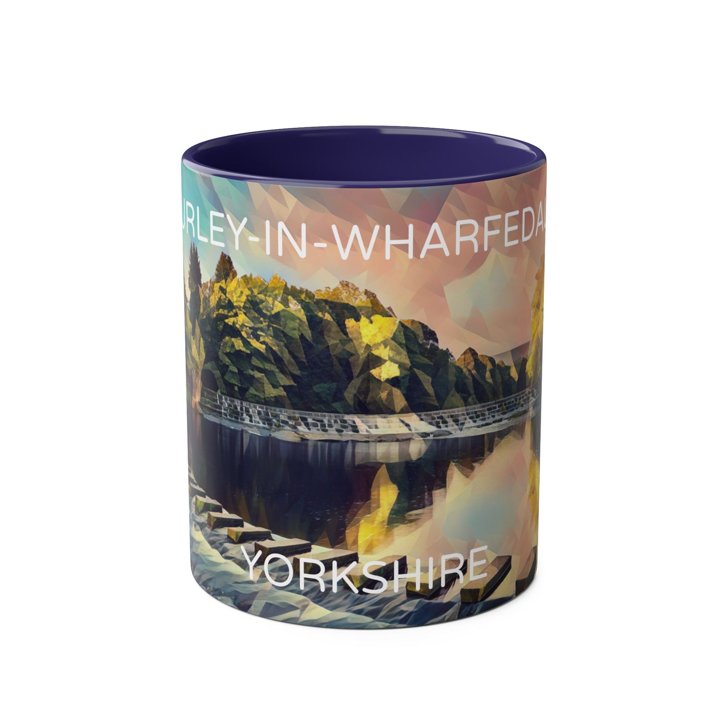 Burley-In-Wharfedale - Yorkshire Dales Two-Tone Coffee Mugs, 11oz