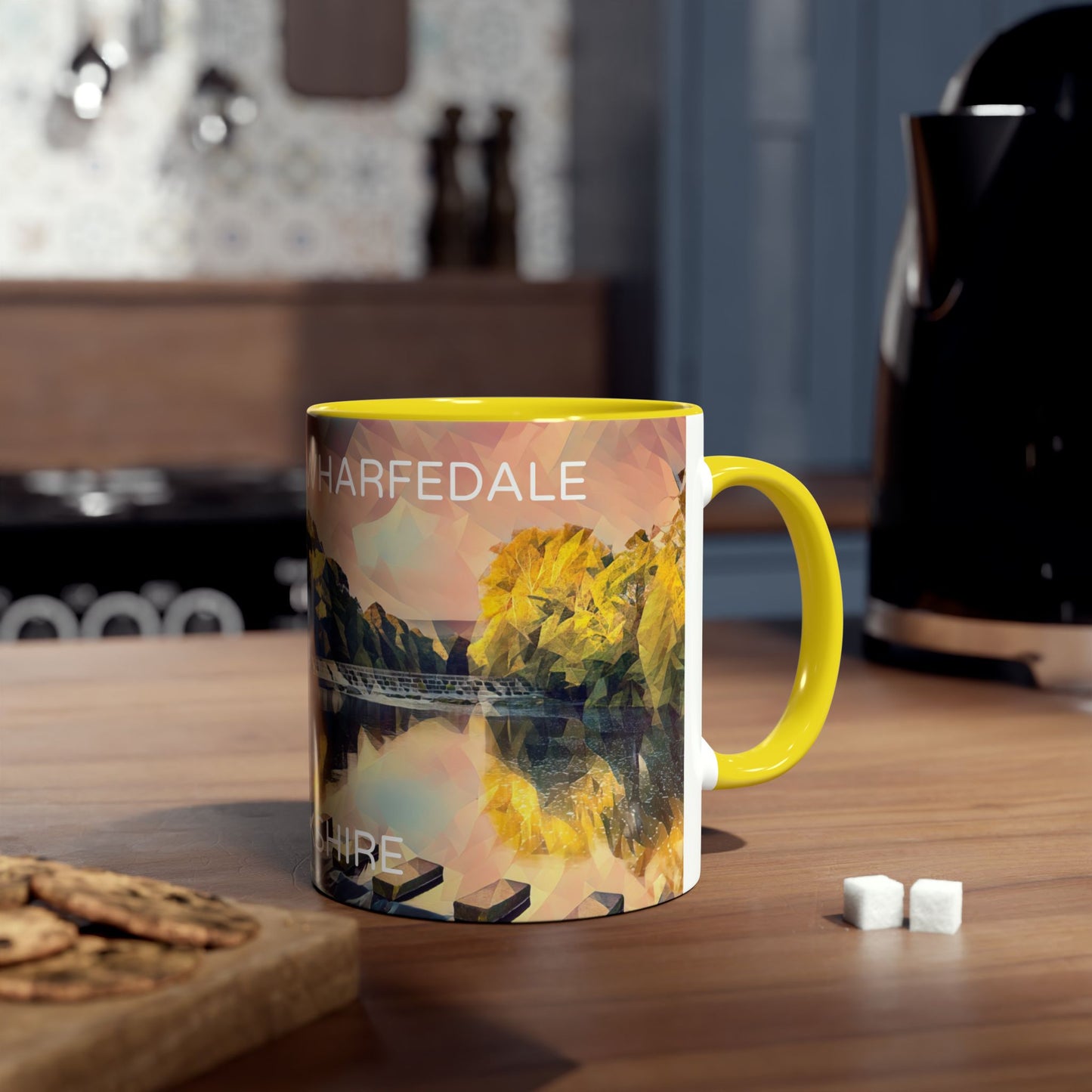 Burley-In-Wharfedale - Yorkshire Dales Two-Tone Coffee Mugs, 11oz