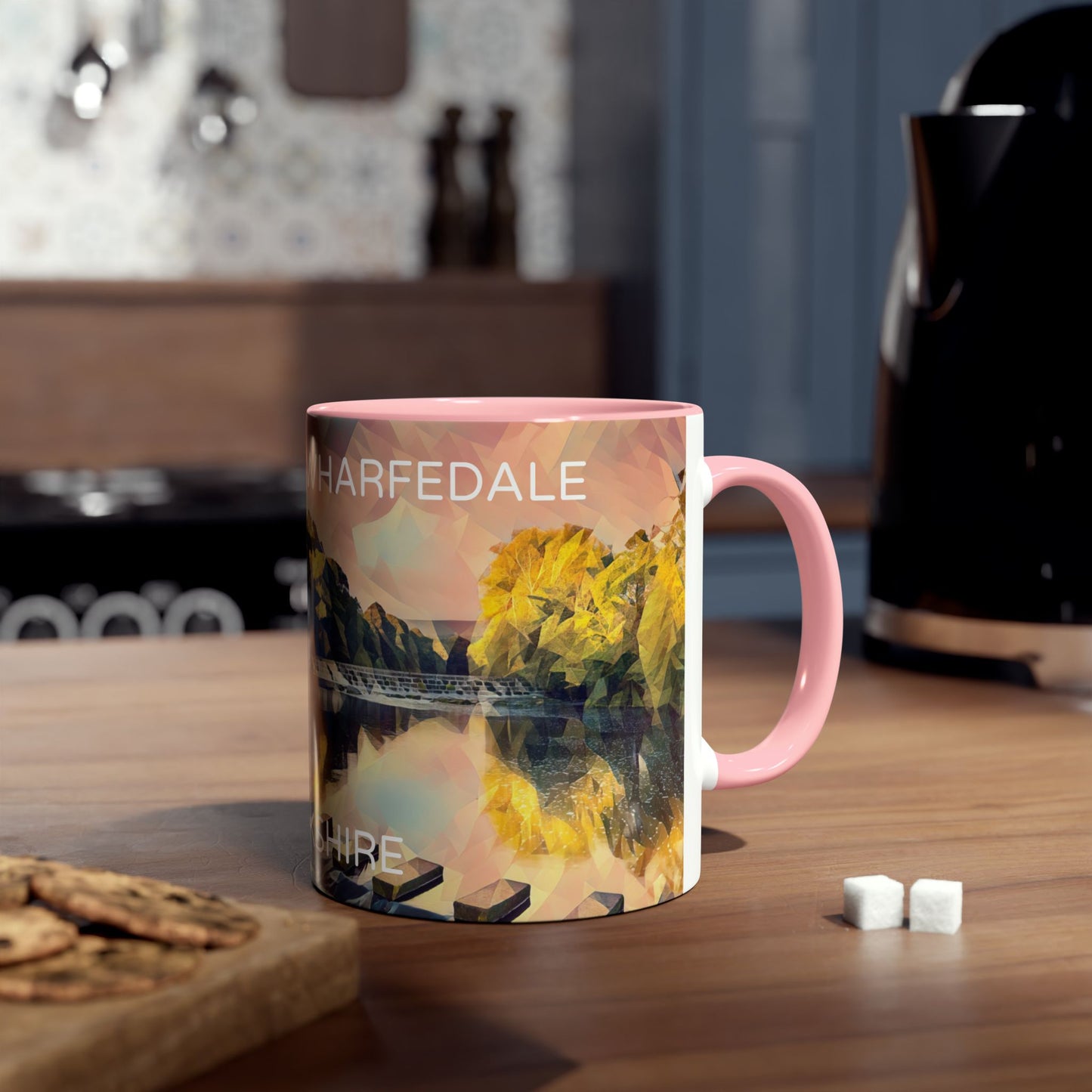 Burley-In-Wharfedale - Yorkshire Dales Two-Tone Coffee Mugs, 11oz