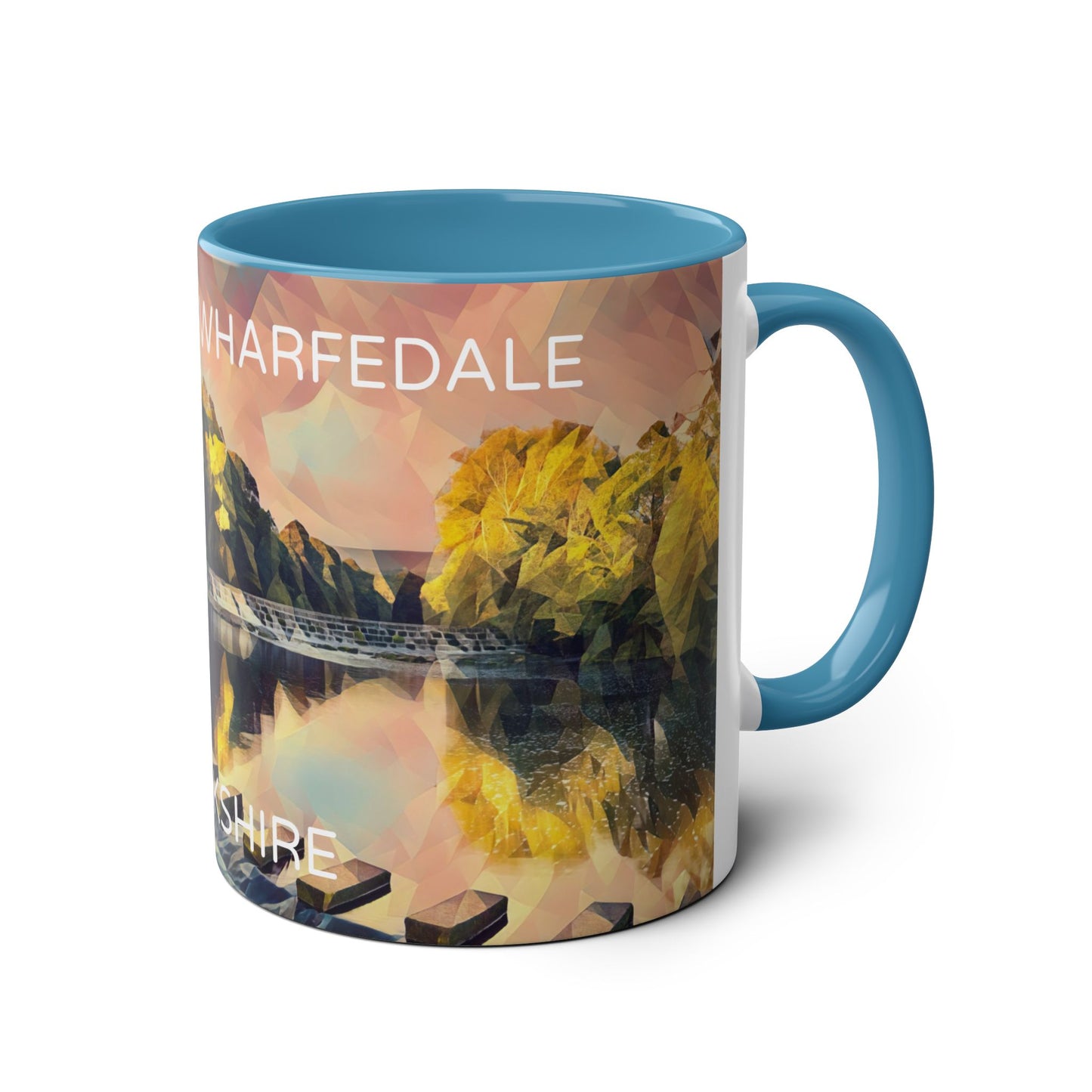 Burley-In-Wharfedale - Yorkshire Dales Two-Tone Coffee Mugs, 11oz