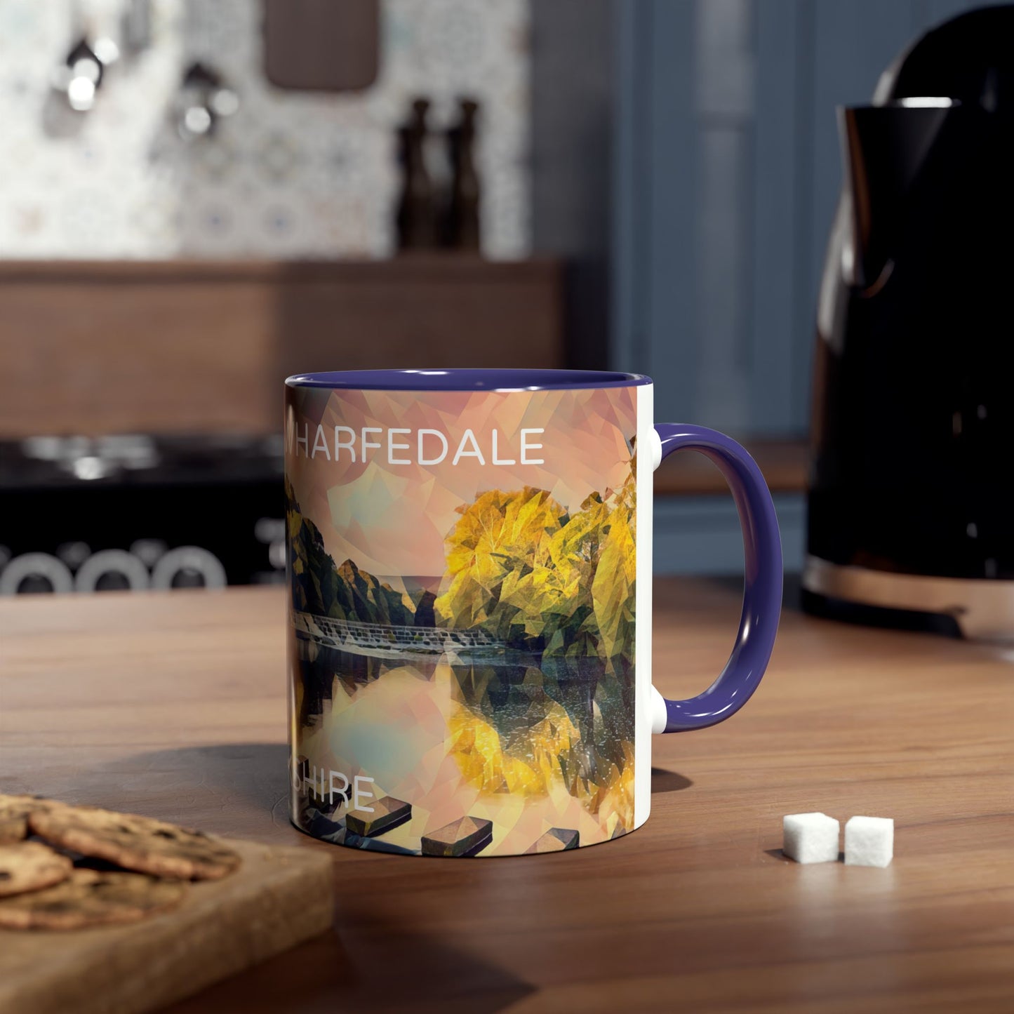 Burley-In-Wharfedale - Yorkshire Dales Two-Tone Coffee Mugs, 11oz