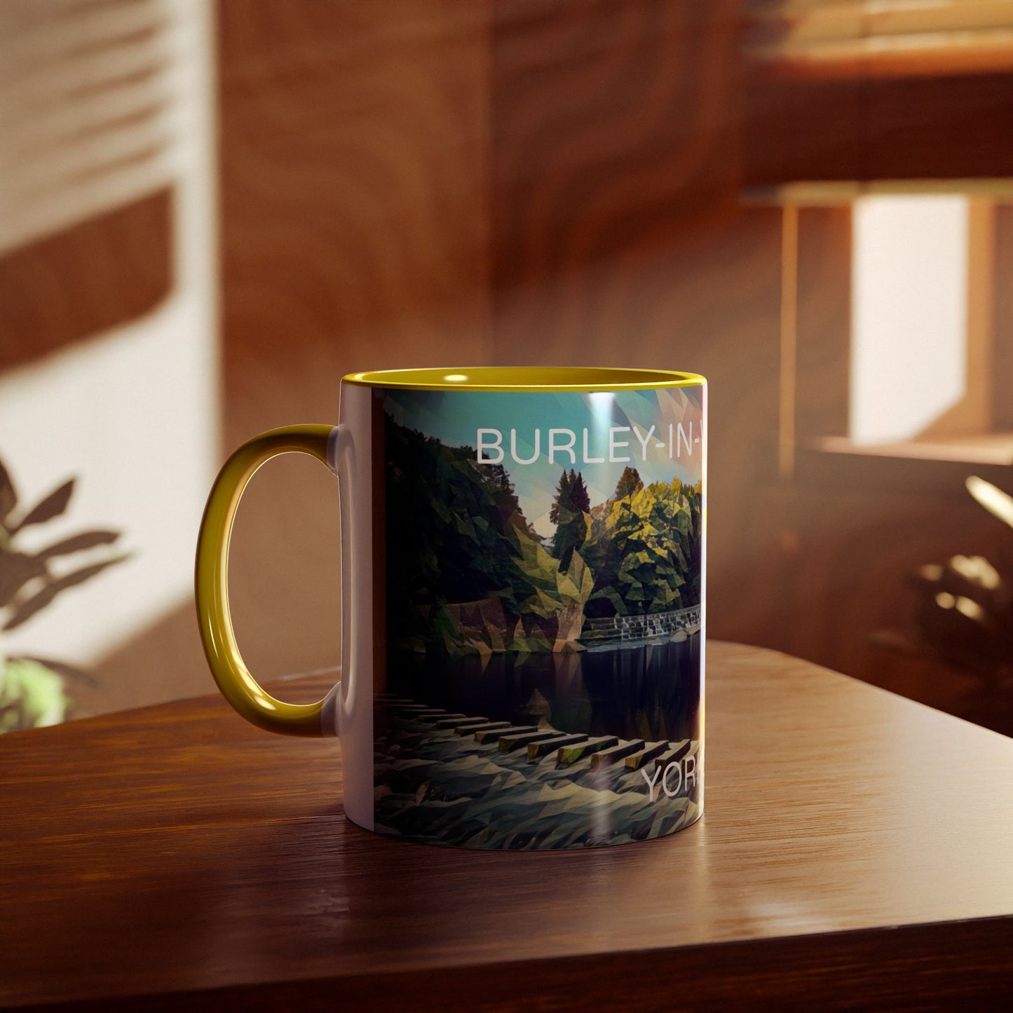 Burley-In-Wharfedale - Yorkshire Dales Two-Tone Coffee Mugs, 11oz