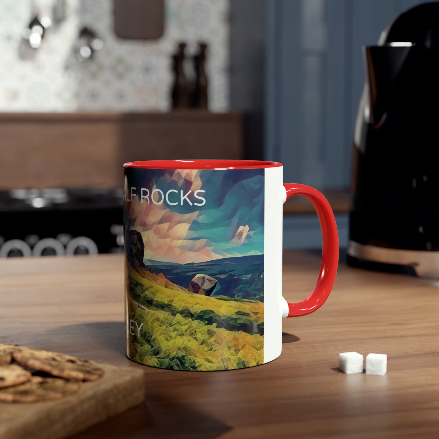 Ilkley Cow & Calf Rocks Two-Tone Coffee Mugs, 11oz