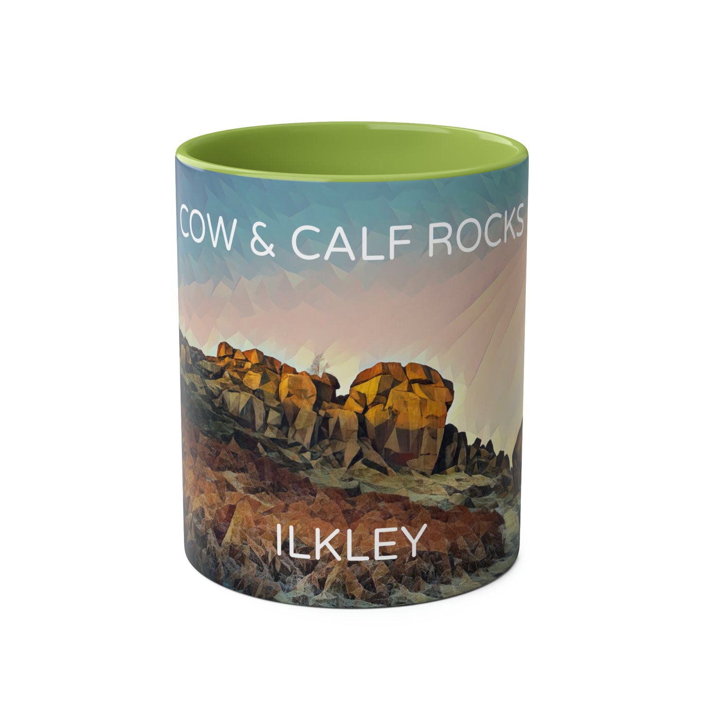 Ilkley Cow & Calf Rocks Two-Tone Coffee Mugs, 11oz