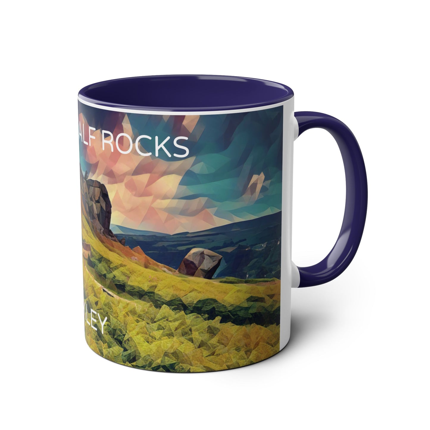 Ilkley Cow & Calf Rocks Two-Tone Coffee Mugs, 11oz