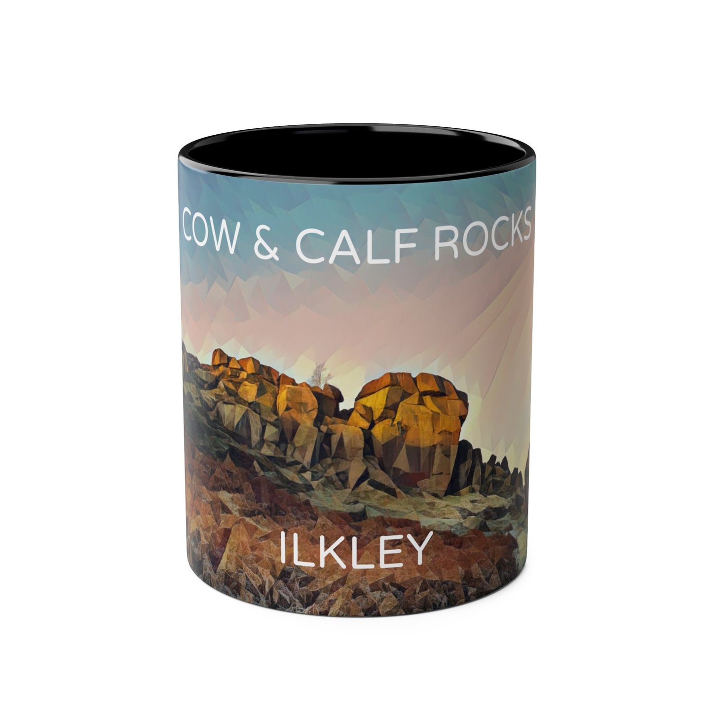 Ilkley Cow & Calf Rocks Two-Tone Coffee Mugs, 11oz
