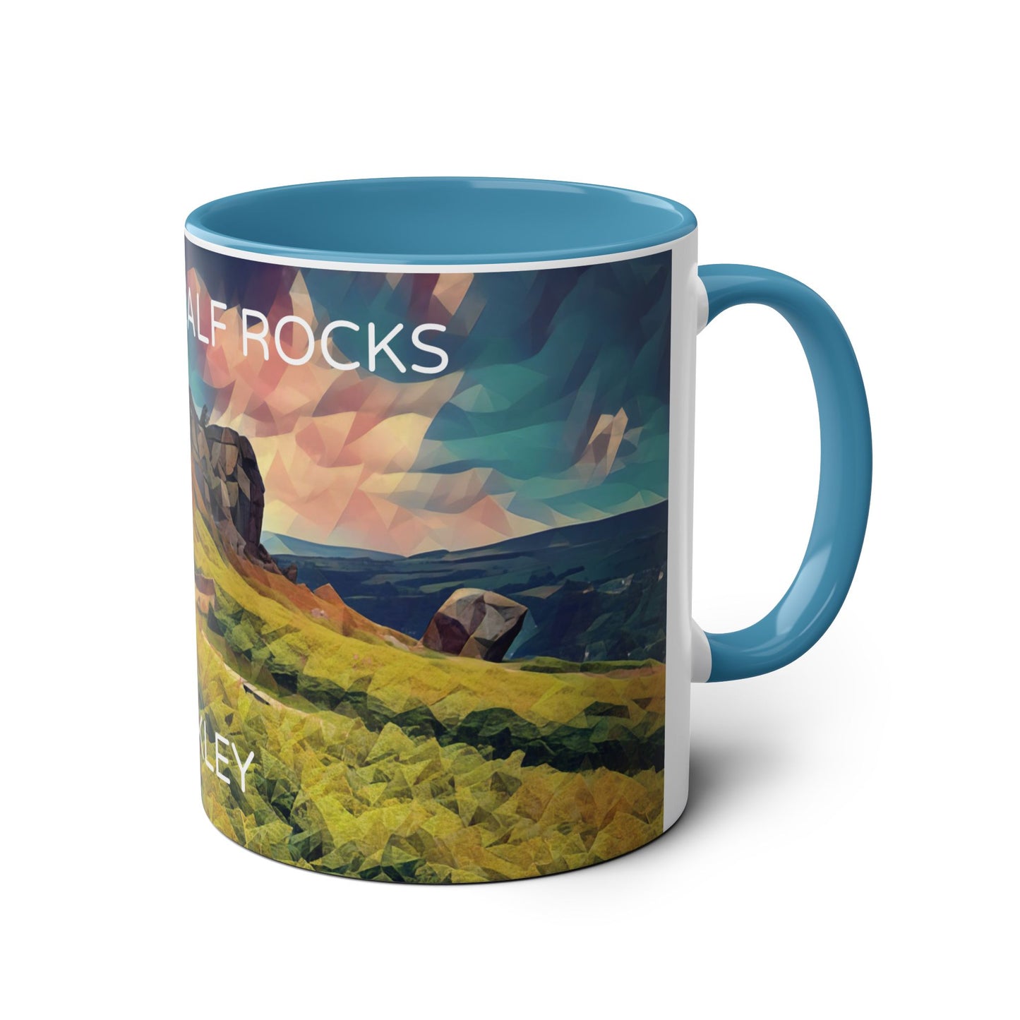 Ilkley Cow & Calf Rocks Two-Tone Coffee Mugs, 11oz