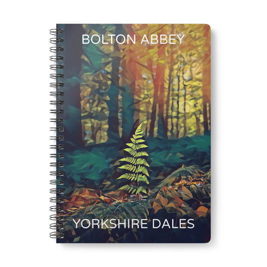 Bolton Abbey Fern - Yorkshire Dales Wirobound Softcover Notebook, A5