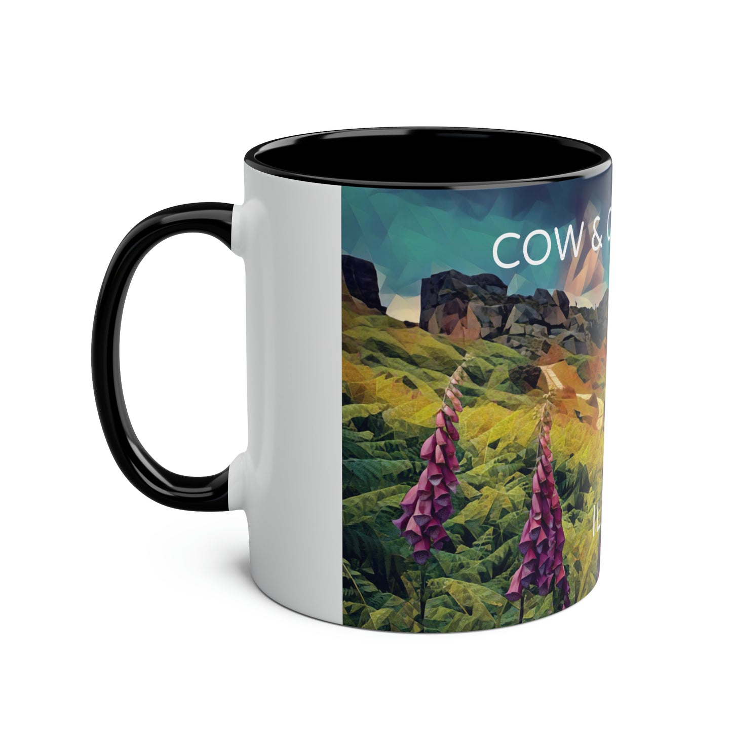 Ilkley Cow & Calf Rocks Two-Tone Coffee Mugs, 11oz