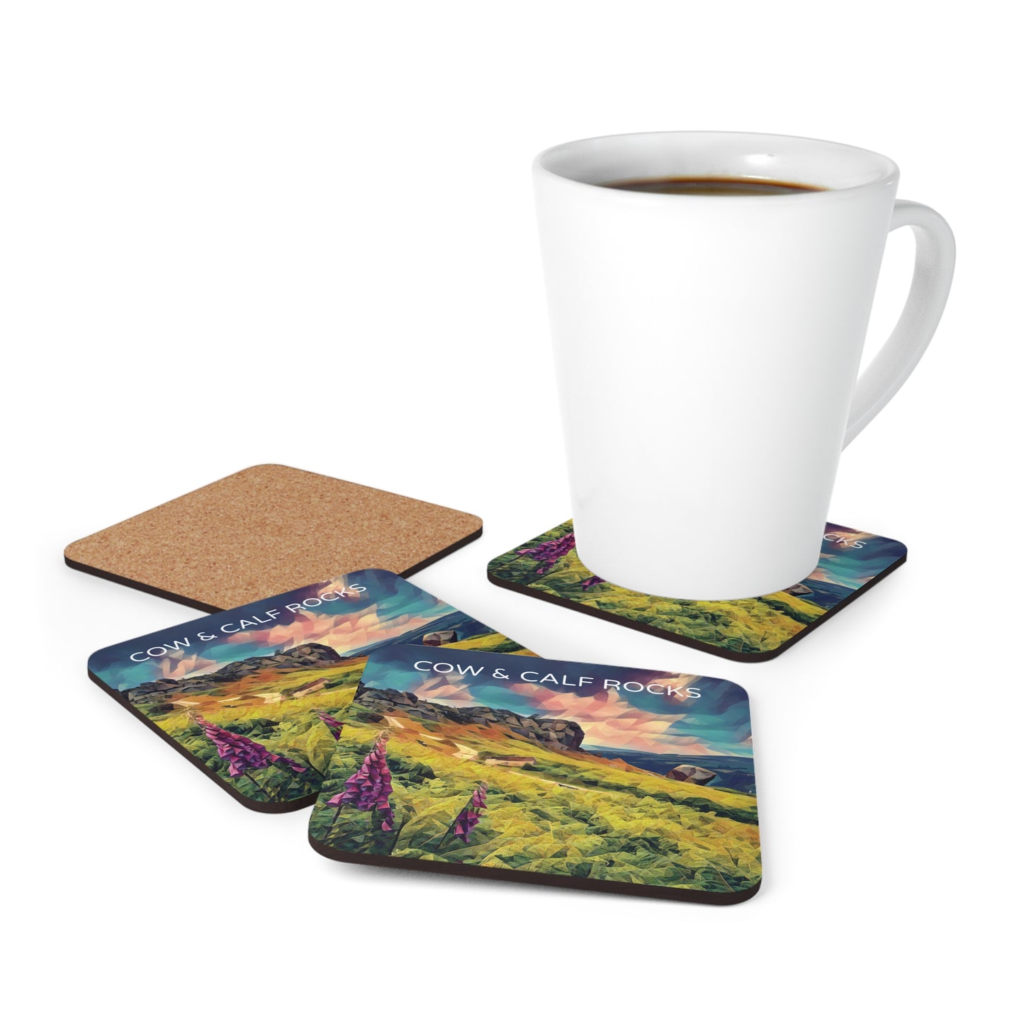 Cow and Calf Corkwood Coaster Set