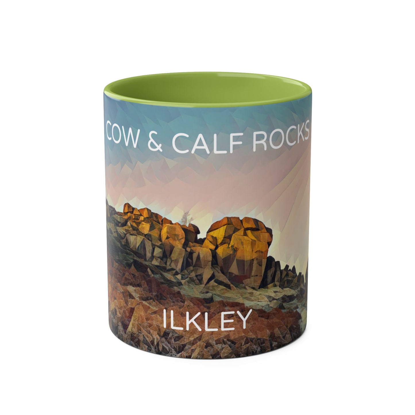 Ilkley Cow & Calf Rocks Two-Tone Coffee Mugs, 11oz