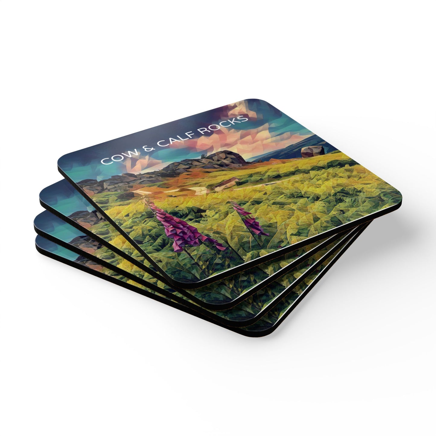 Cow and Calf Corkwood Coaster Set