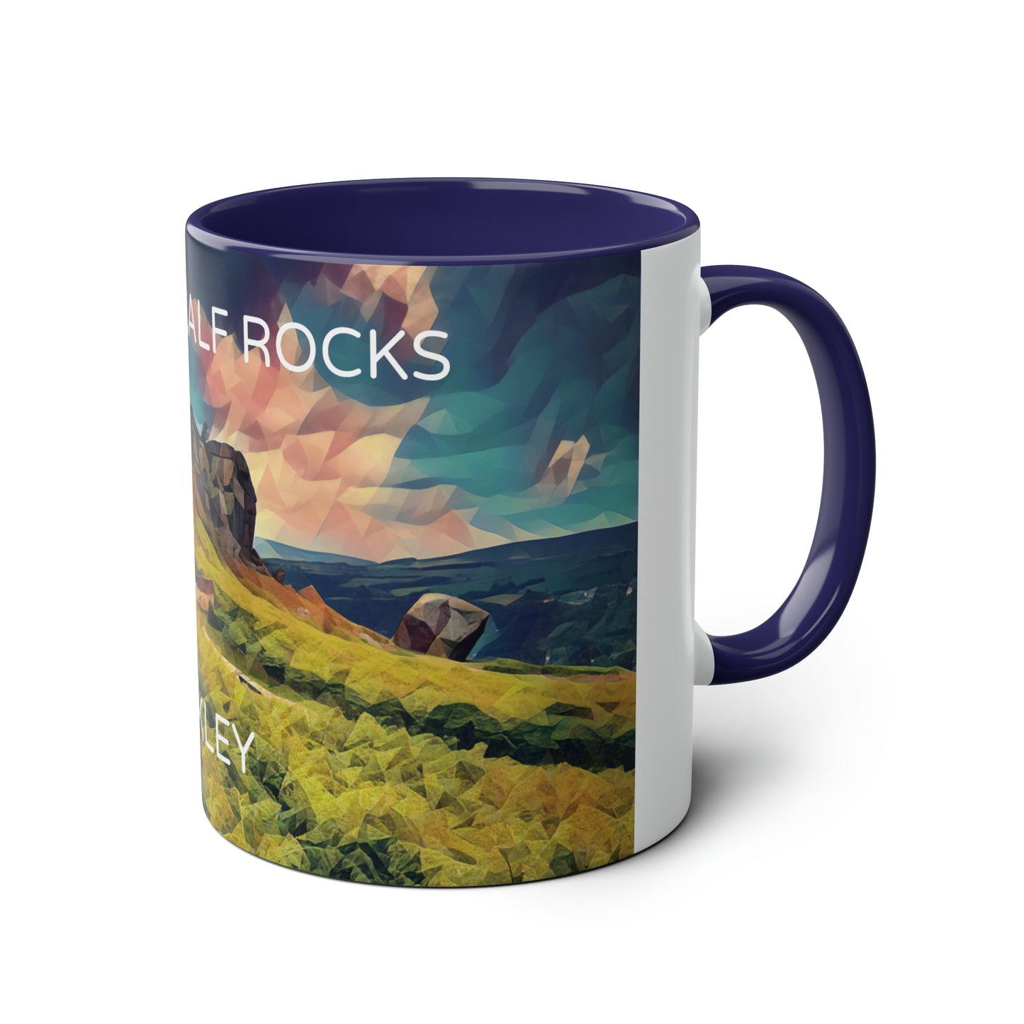 Ilkley Cow & Calf Rocks Two-Tone Coffee Mugs, 11oz