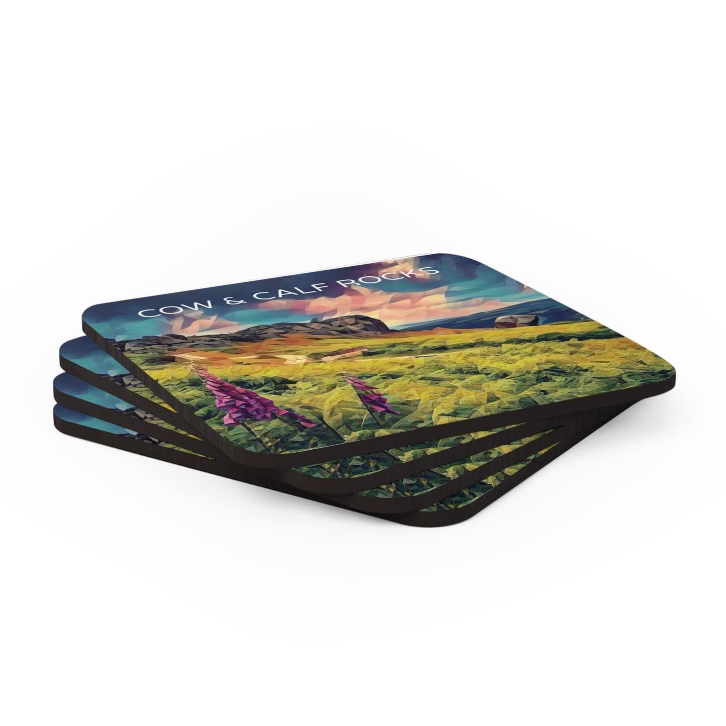 Cow and Calf Corkwood Coaster Set