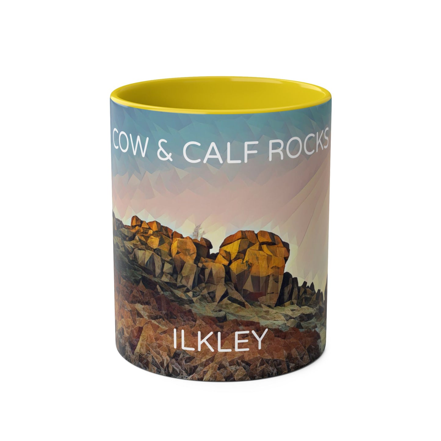 Ilkley Cow & Calf Rocks Two-Tone Coffee Mugs, 11oz