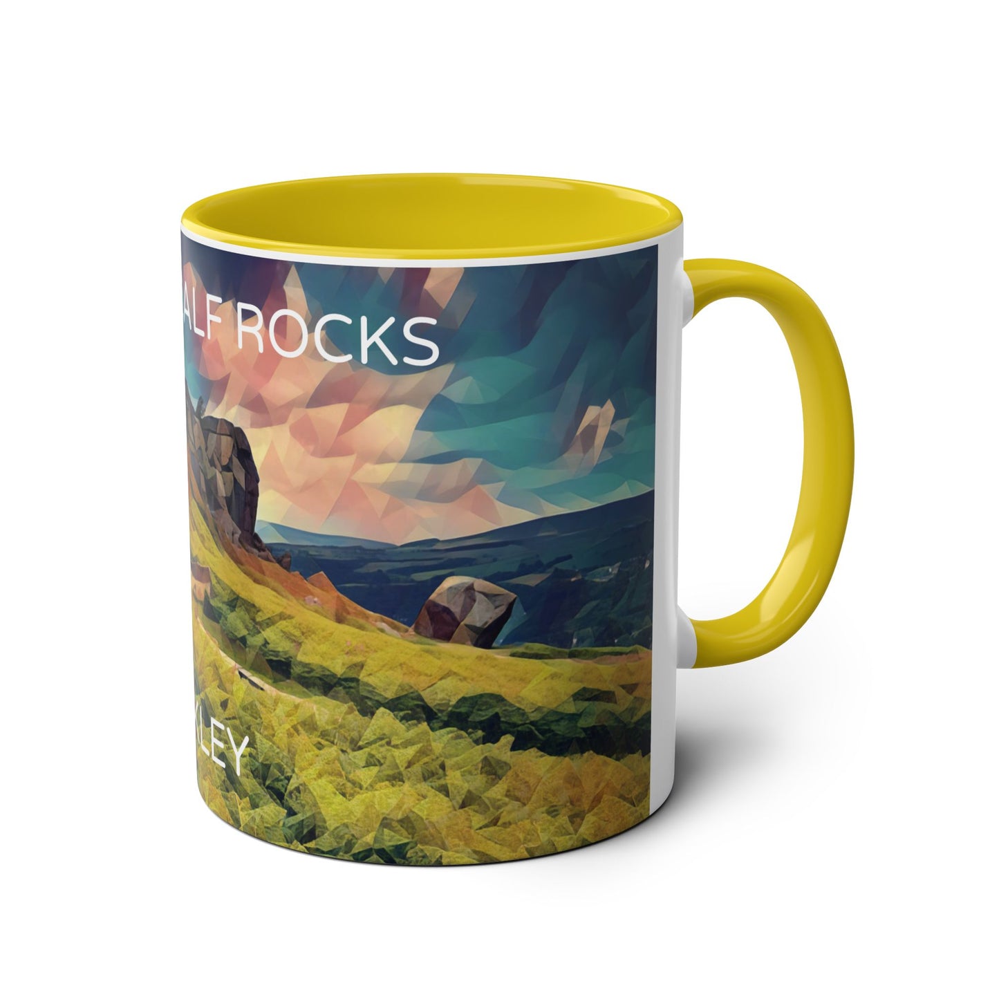 Ilkley Cow & Calf Rocks Two-Tone Coffee Mugs, 11oz