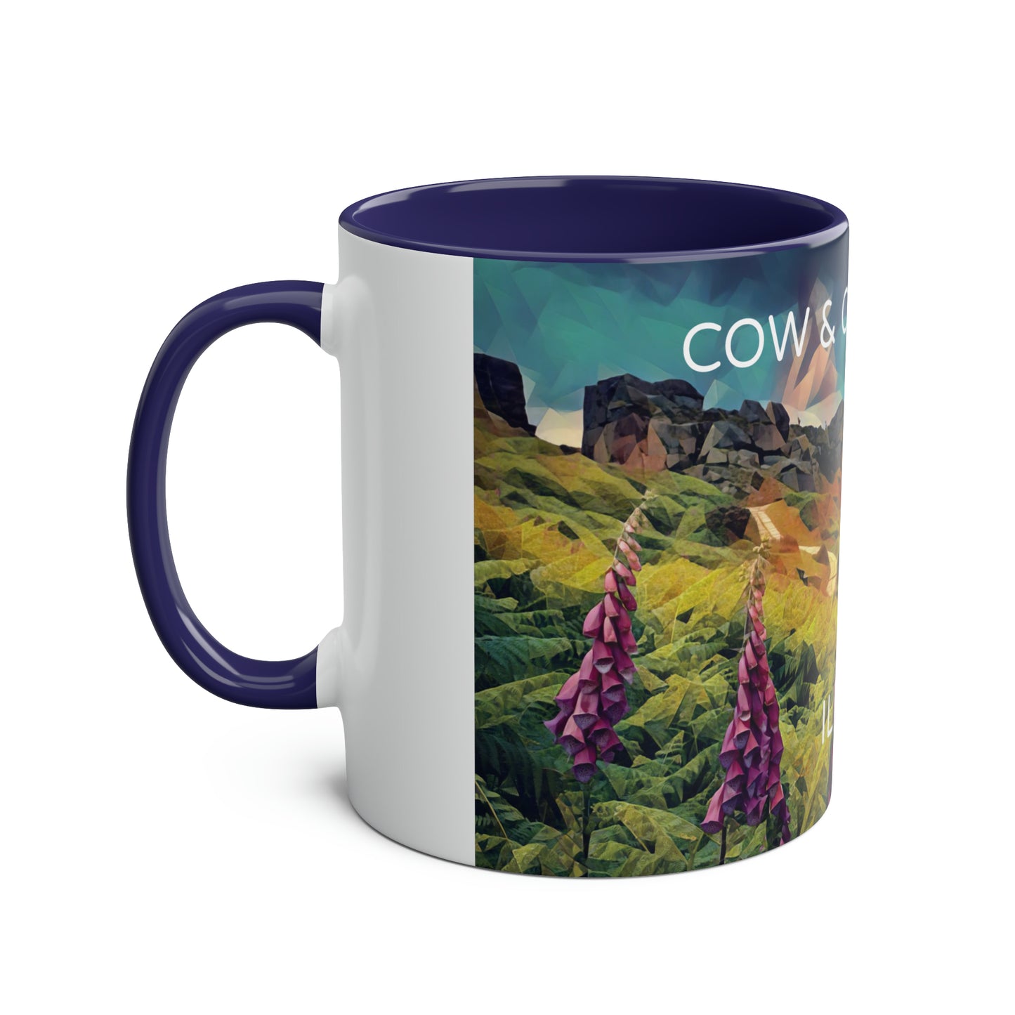 Ilkley Cow & Calf Rocks Two-Tone Coffee Mugs, 11oz