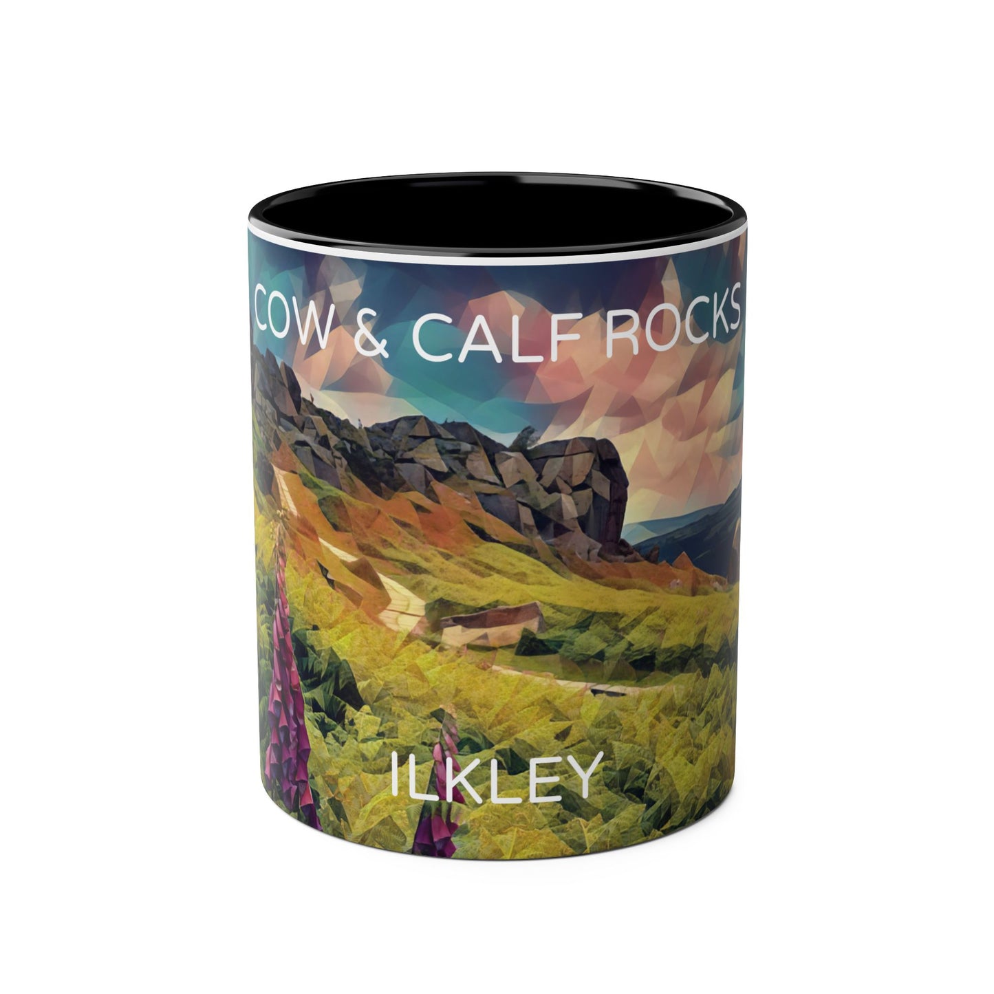 Ilkley Cow & Calf Rocks Two-Tone Coffee Mugs, 11oz