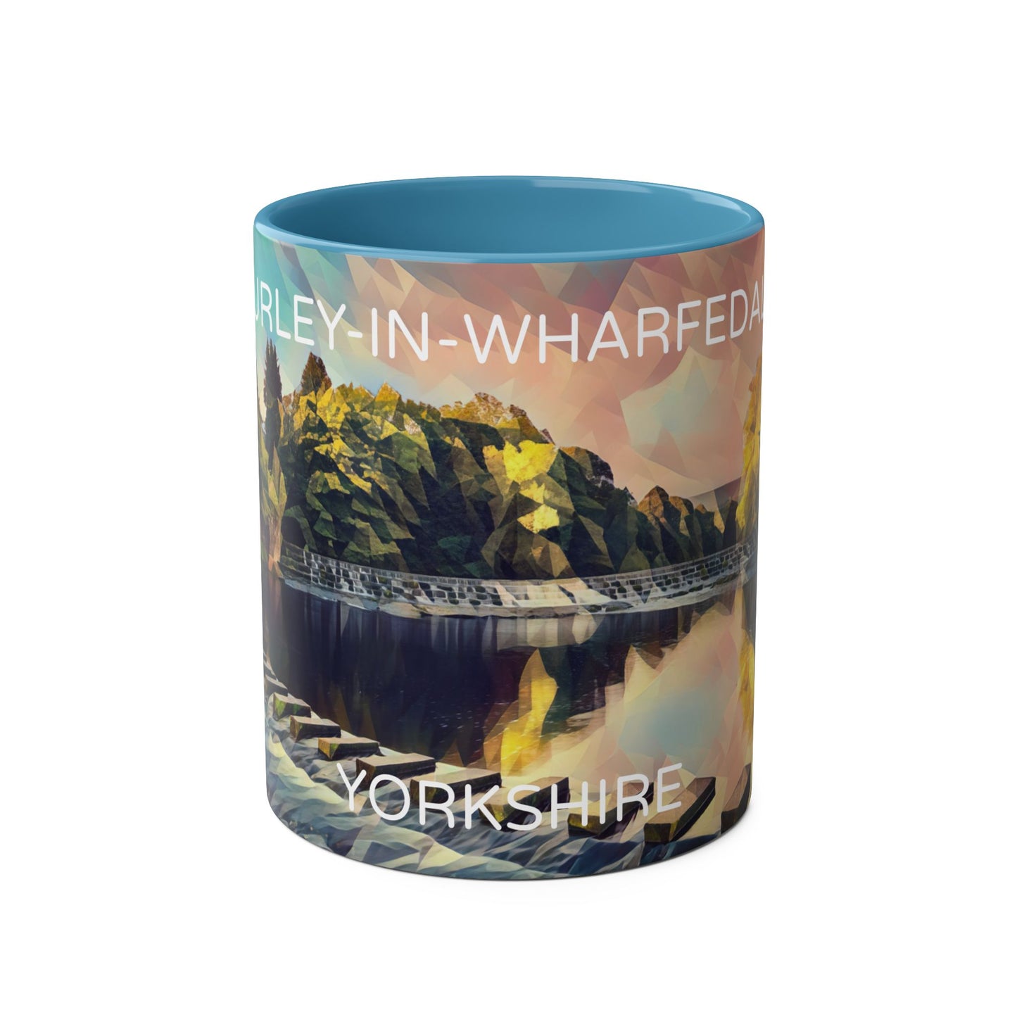 Burley-In-Wharfedale  - Yorkshire Dales  Two-Tone Coffee Mugs, 11oz