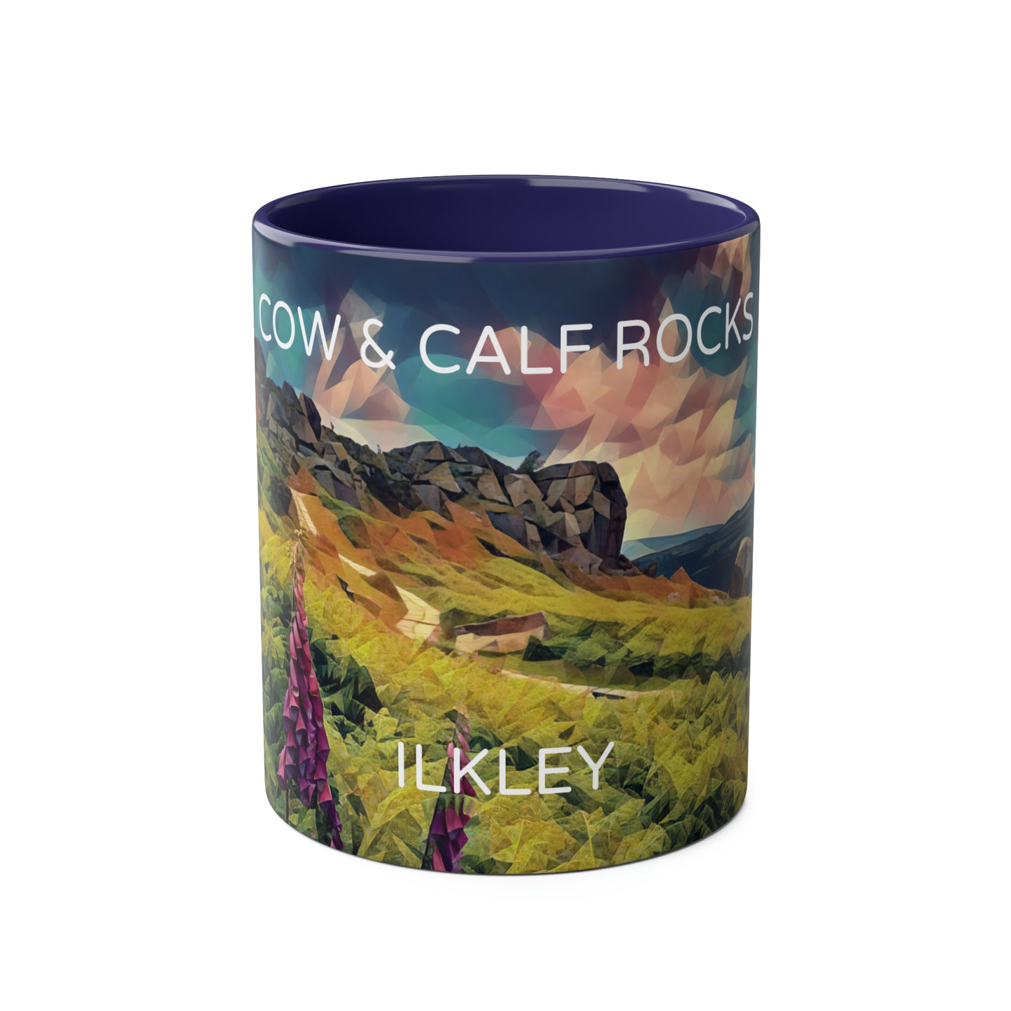 Ilkley Cow & Calf Rocks Two-Tone Coffee Mugs, 11oz