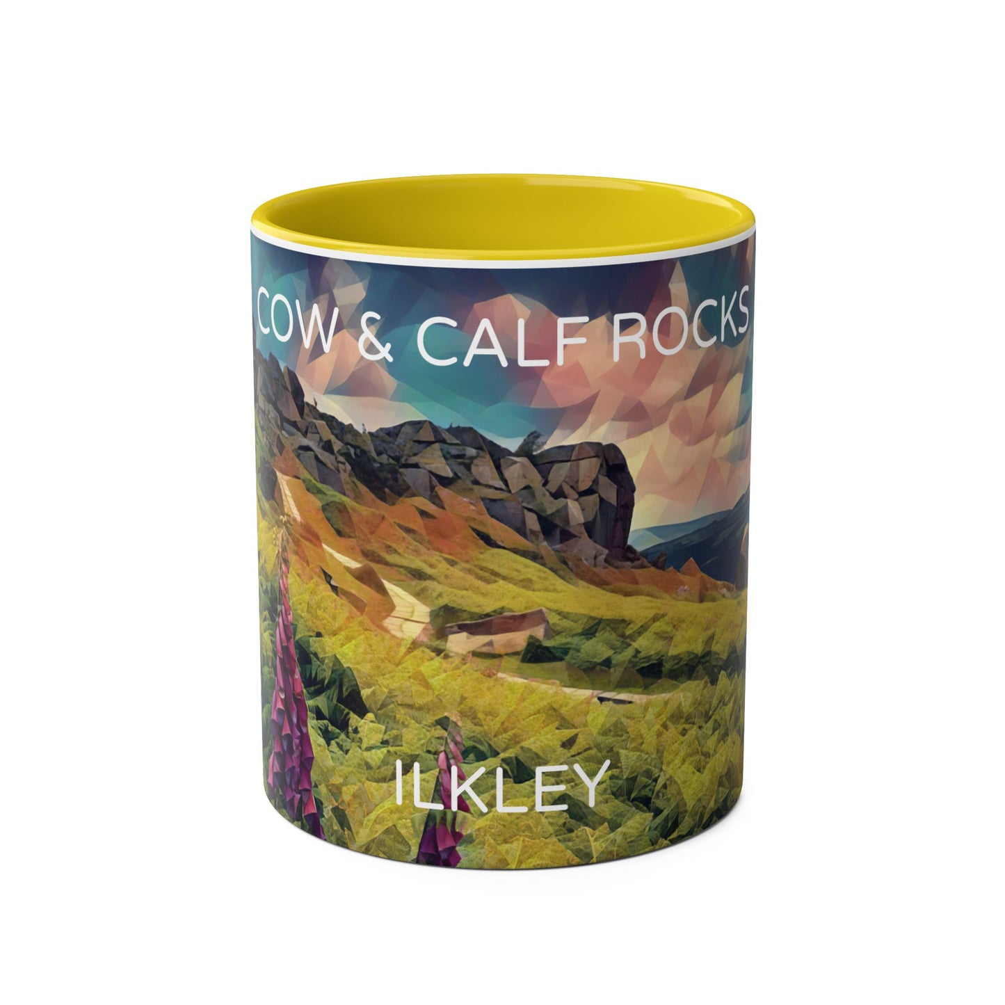 Ilkley Cow & Calf Rocks Two-Tone Coffee Mugs, 11oz