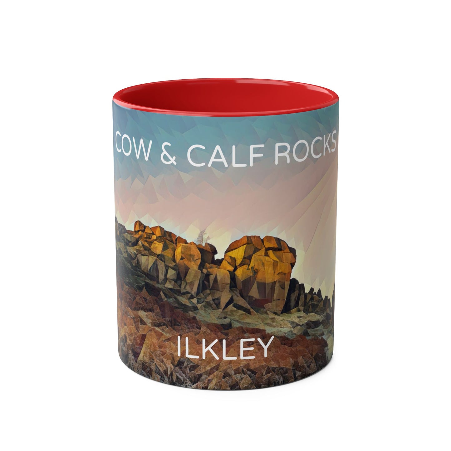 Ilkley Cow & Calf Rocks Two-Tone Coffee Mugs, 11oz