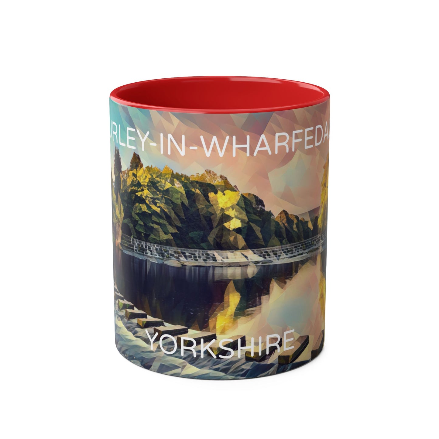 Burley-In-Wharfedale  - Yorkshire Dales  Two-Tone Coffee Mugs, 11oz