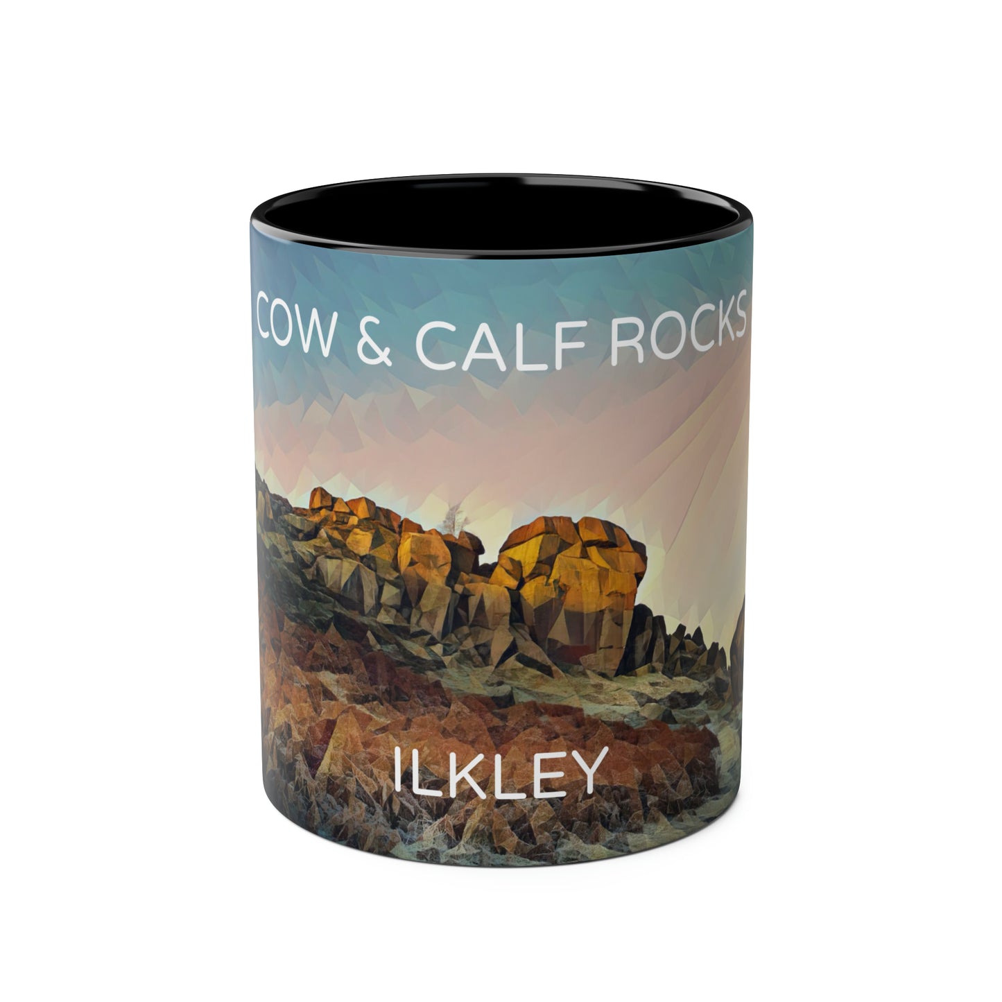 Ilkley Cow & Calf Rocks Two-Tone Coffee Mugs, 11oz