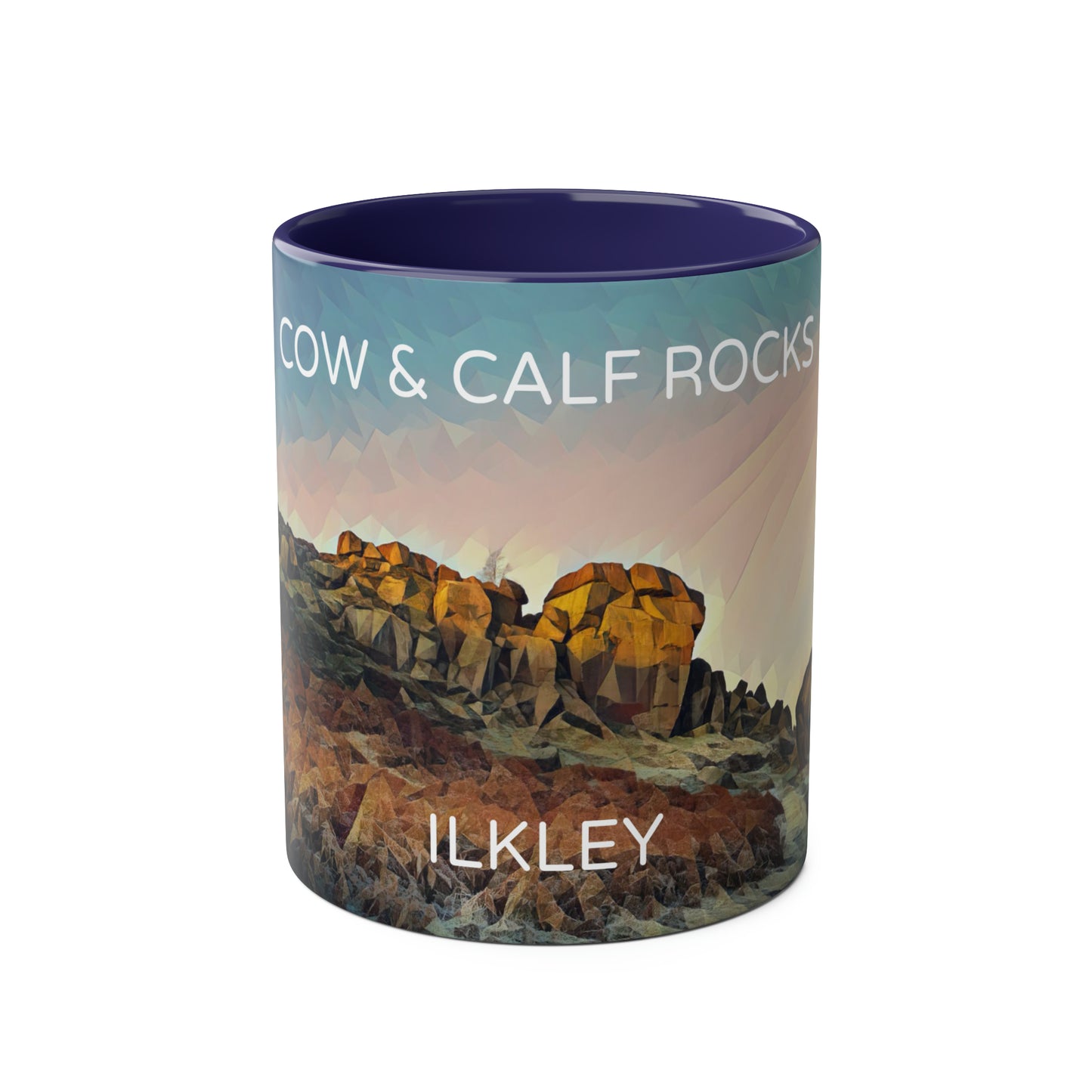 Ilkley Cow & Calf Rocks Two-Tone Coffee Mugs, 11oz