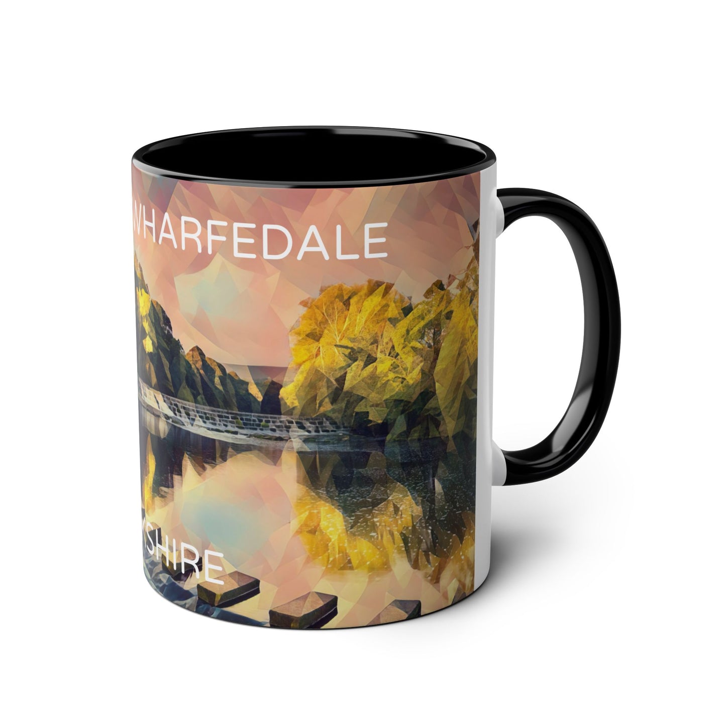 Burley-In-Wharfedale  - Yorkshire Dales  Two-Tone Coffee Mugs, 11oz