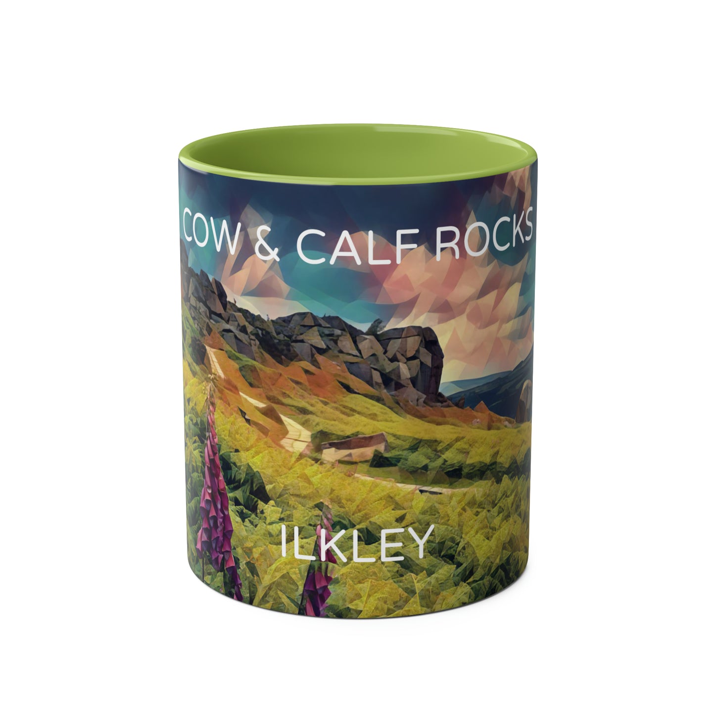 Ilkley Cow & Calf Rocks Two-Tone Coffee Mugs, 11oz