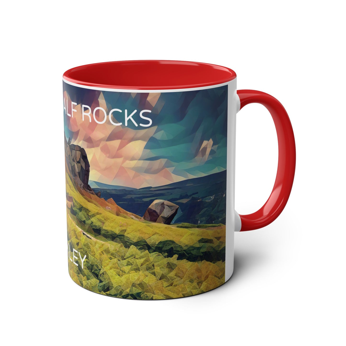 Ilkley Cow & Calf Rocks Two-Tone Coffee Mugs, 11oz