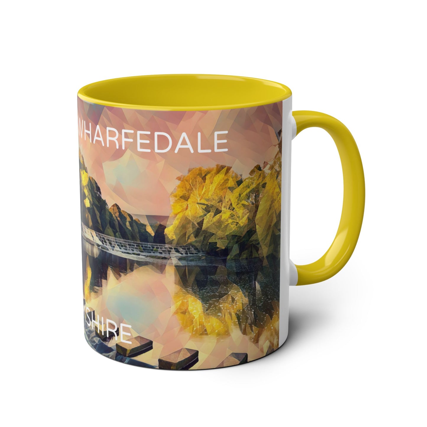 Burley-In-Wharfedale  - Yorkshire Dales  Two-Tone Coffee Mugs, 11oz