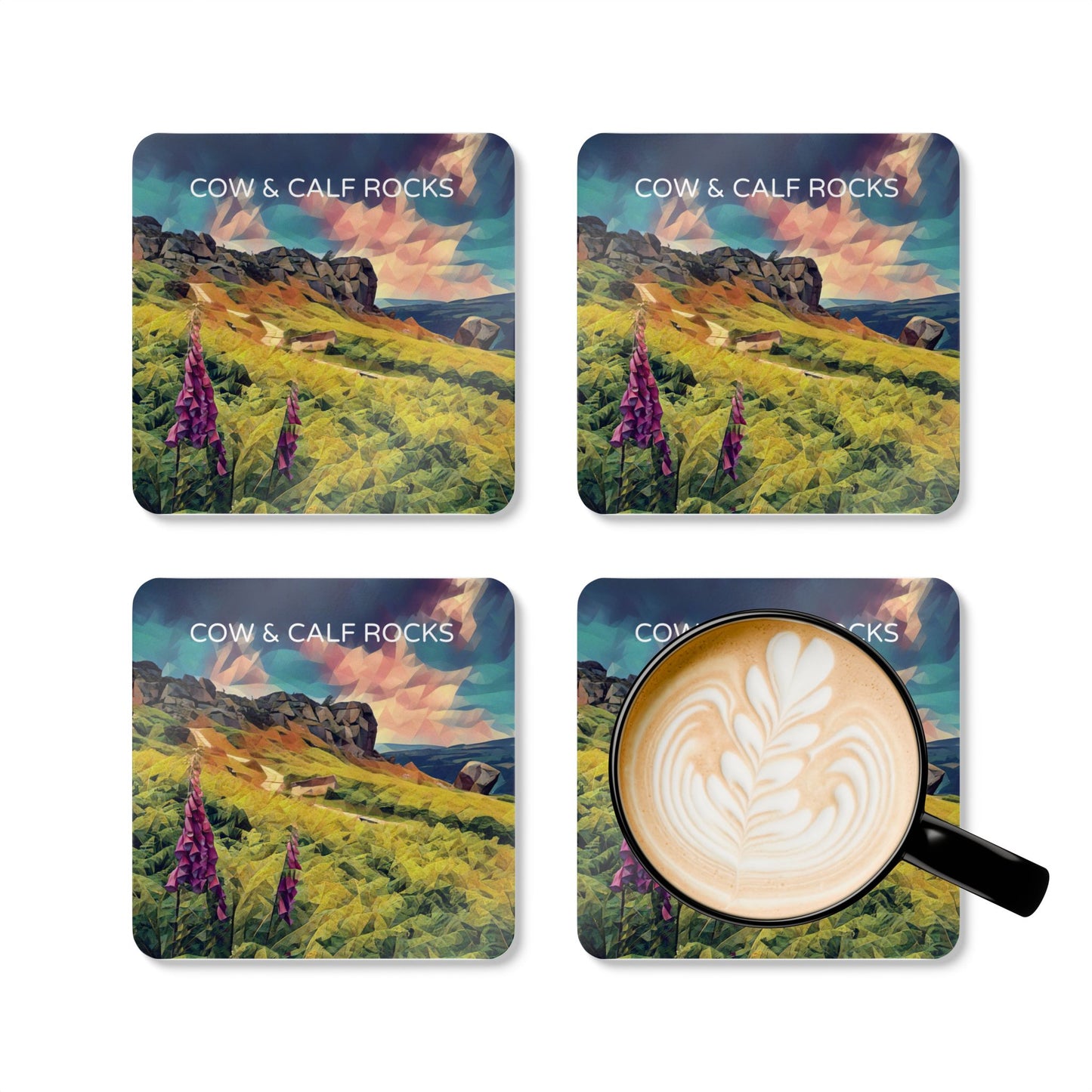 Cow and Calf Corkwood Coaster Set