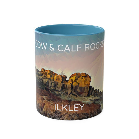 Ilkley Cow & Calf Rocks Two-Tone Coffee Mugs, 11oz