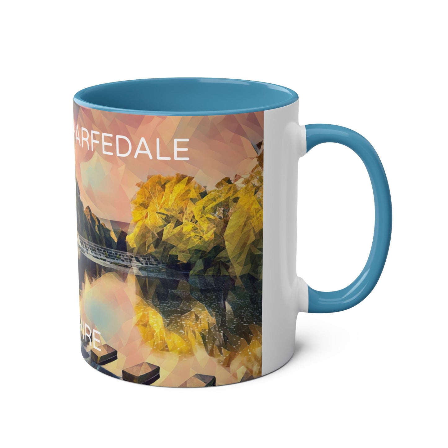 Burley-In-Wharfedale  - Yorkshire Dales  Two-Tone Coffee Mugs, 11oz