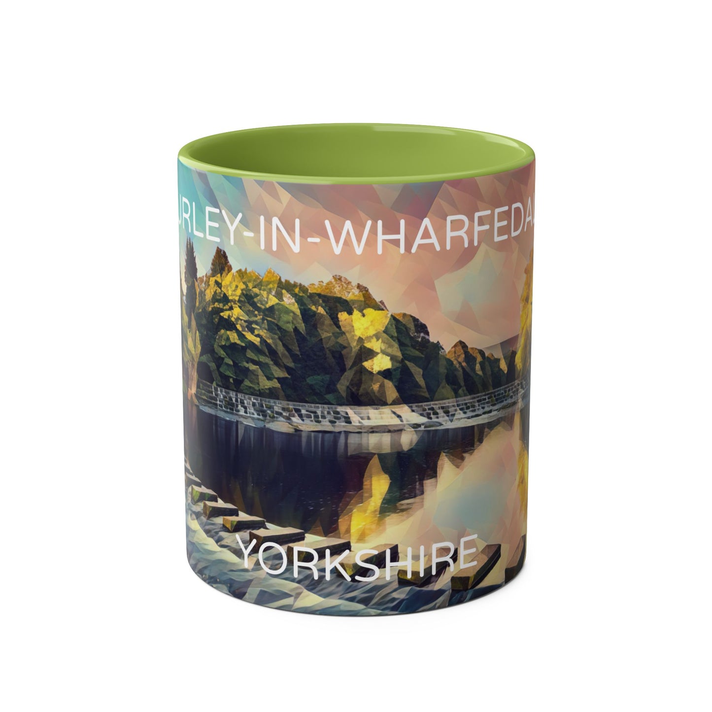 Burley-In-Wharfedale  - Yorkshire Dales  Two-Tone Coffee Mugs, 11oz