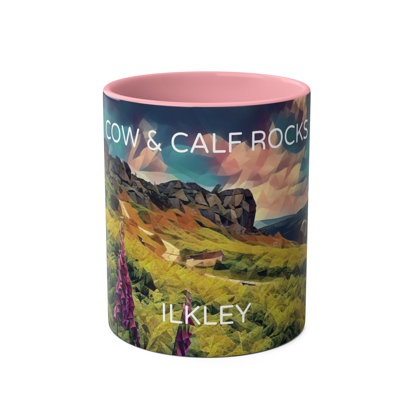 Ilkley Cow & Calf Rocks Two-Tone Coffee Mugs, 11oz