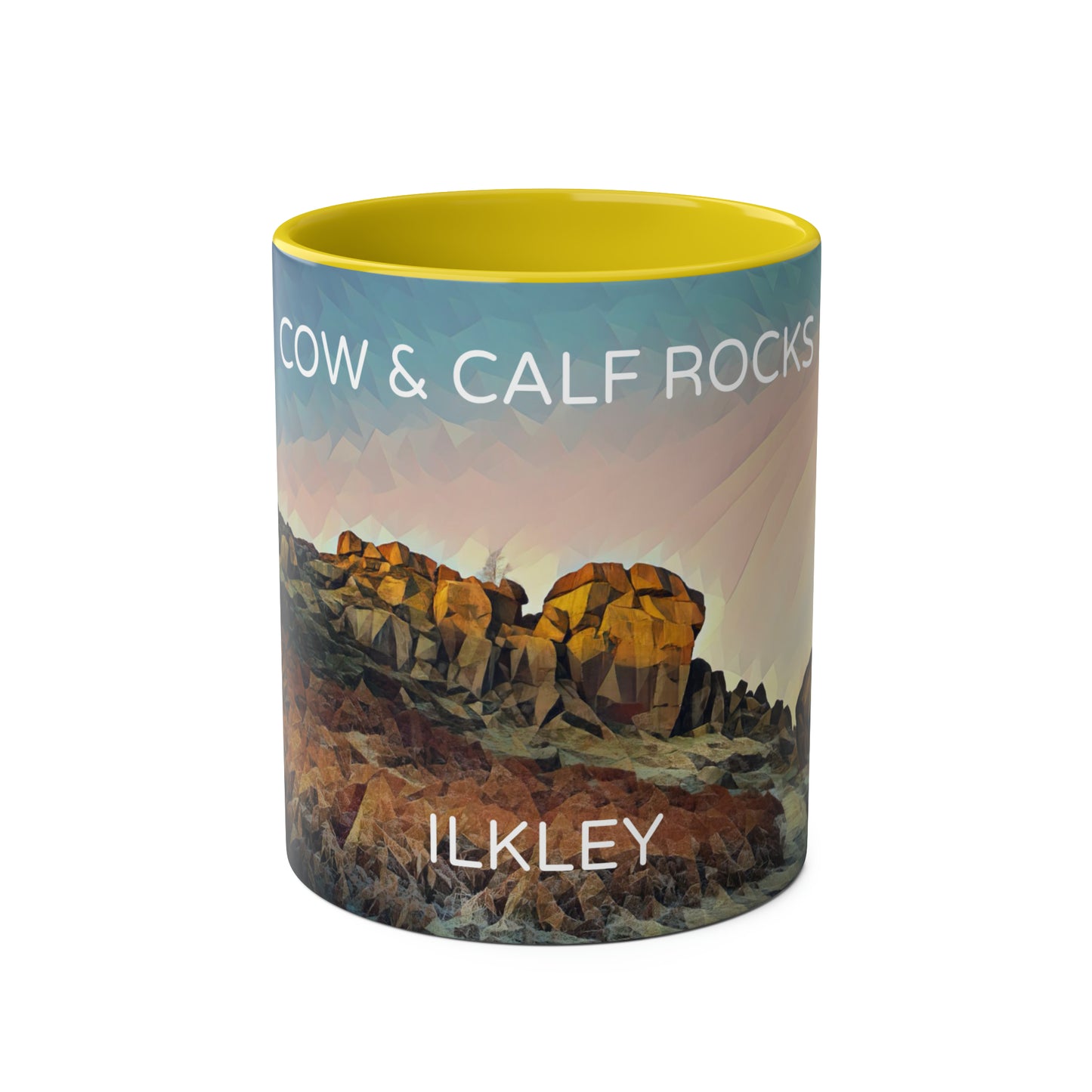 Ilkley Cow & Calf Rocks Two-Tone Coffee Mugs, 11oz